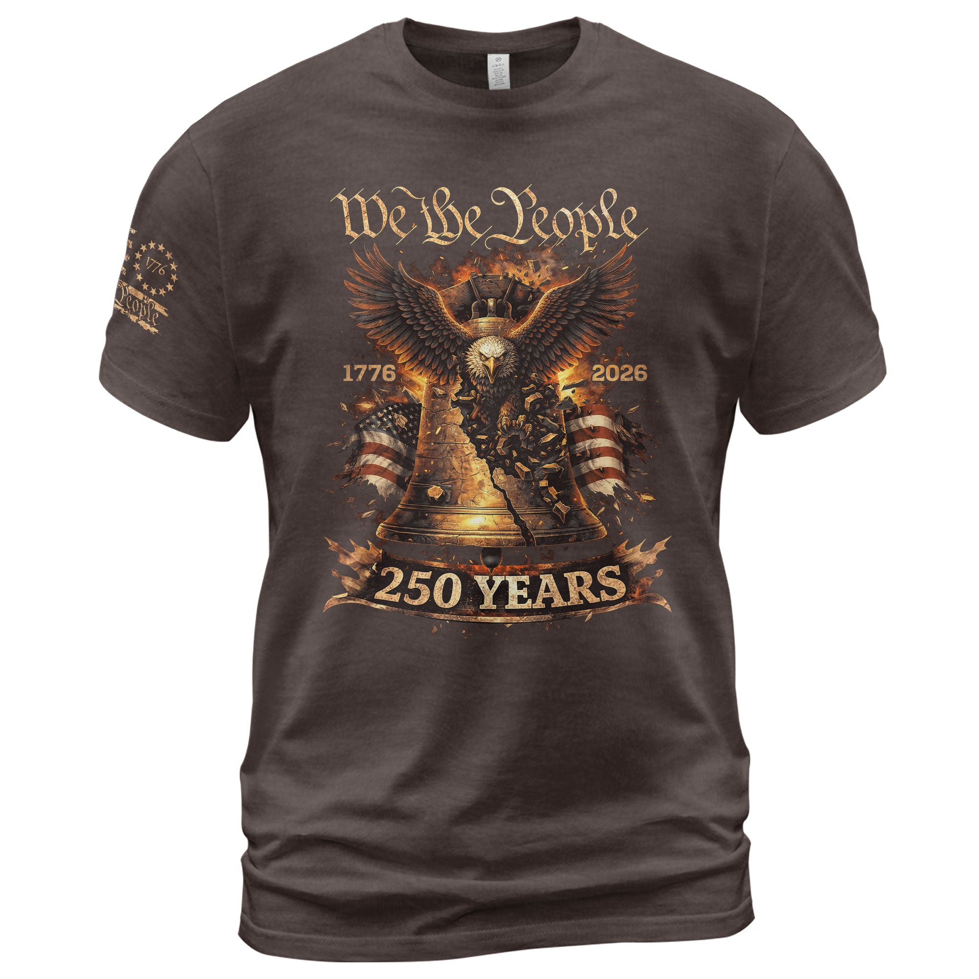 Liberty Bell Eagle We The People T-Shirt - Patriotic 250 Years Heritage Tee - Rust Field Wear