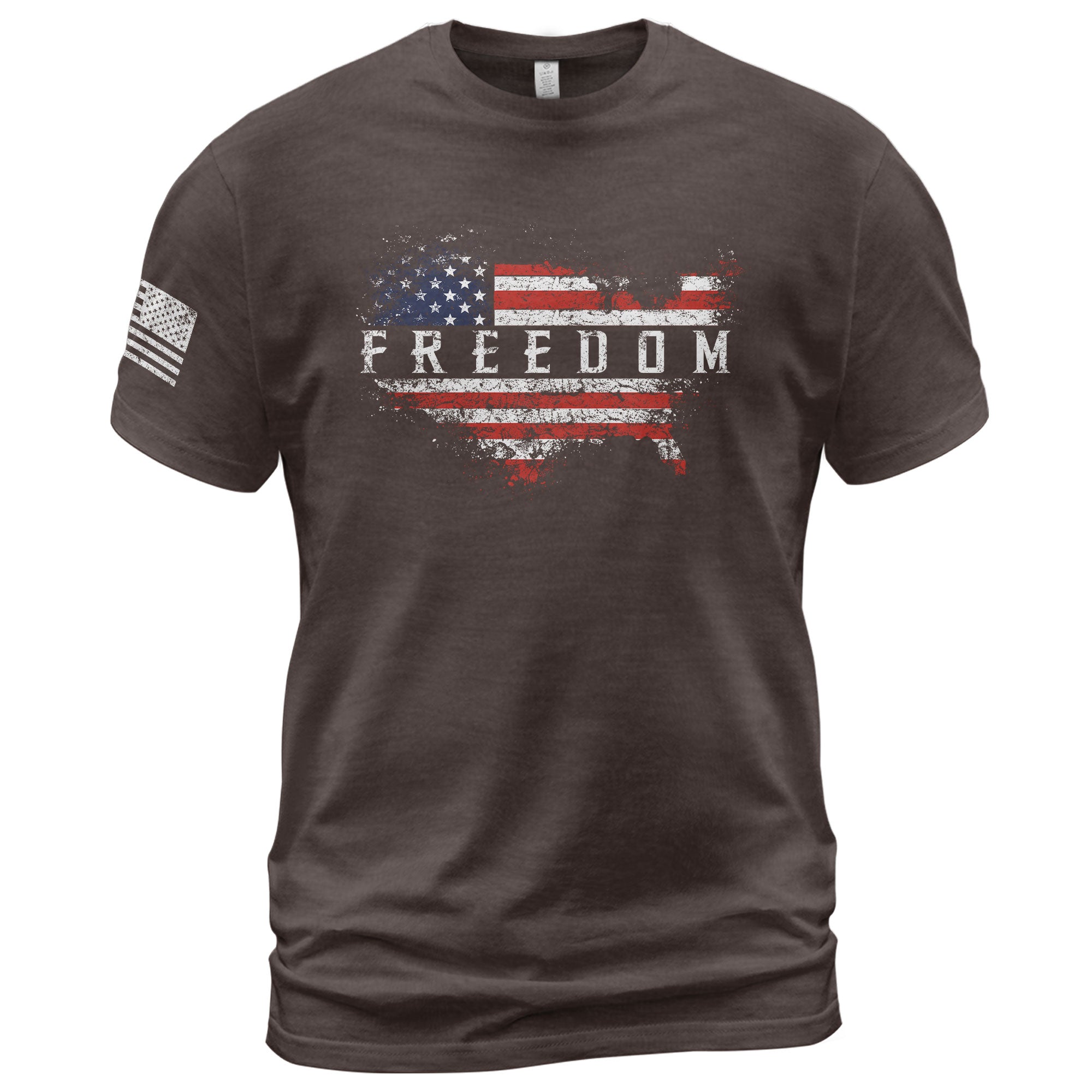 Freedom USA Map American Flag Patriotic Vintage, Patriotic T Shirts - Freedom Shirts for Men - Rust Field Wear