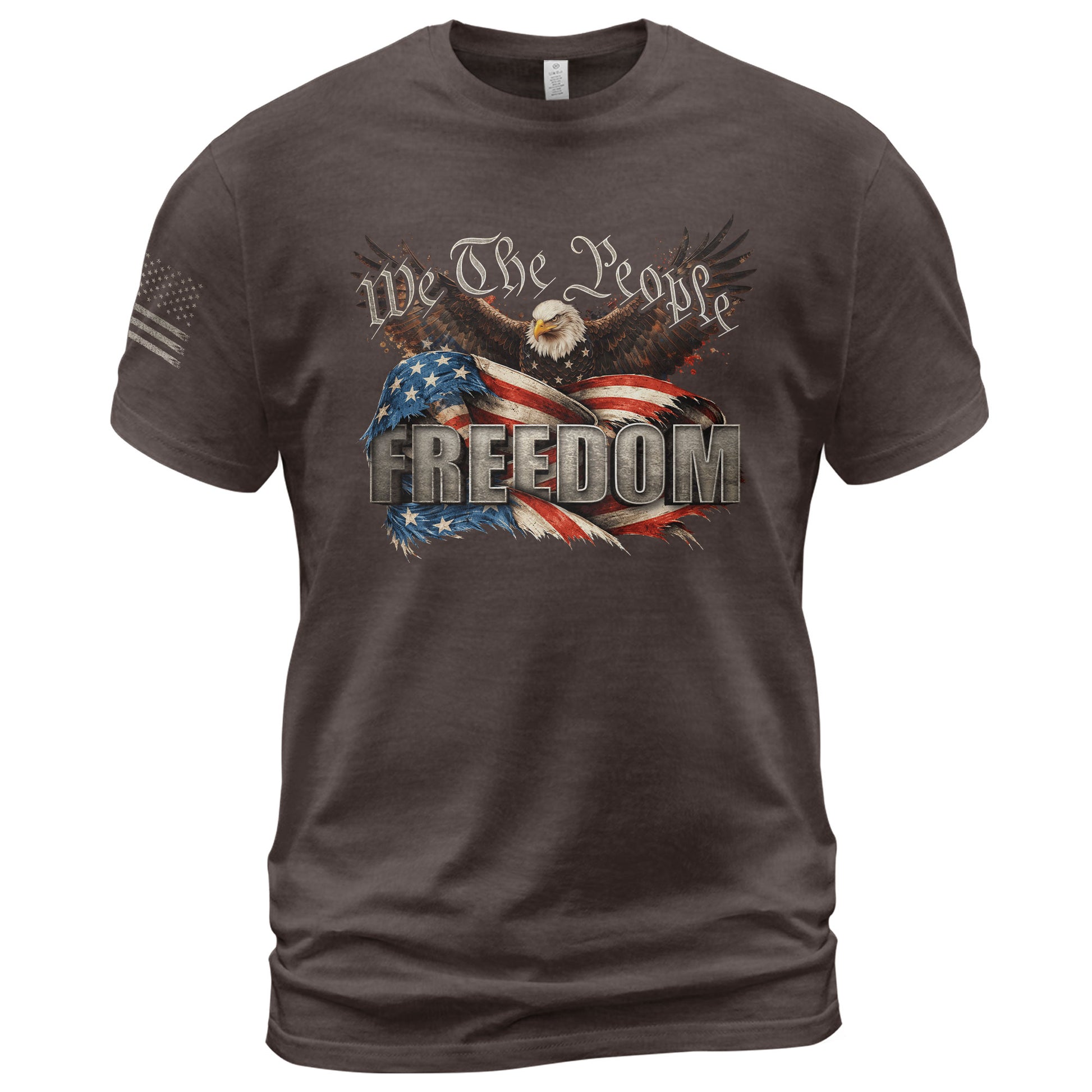 Patriotic T Shirts, American Pride Freedom We The People Flag Eagle Patriotic - Freedom Shirts for Men - Rust Field Wear