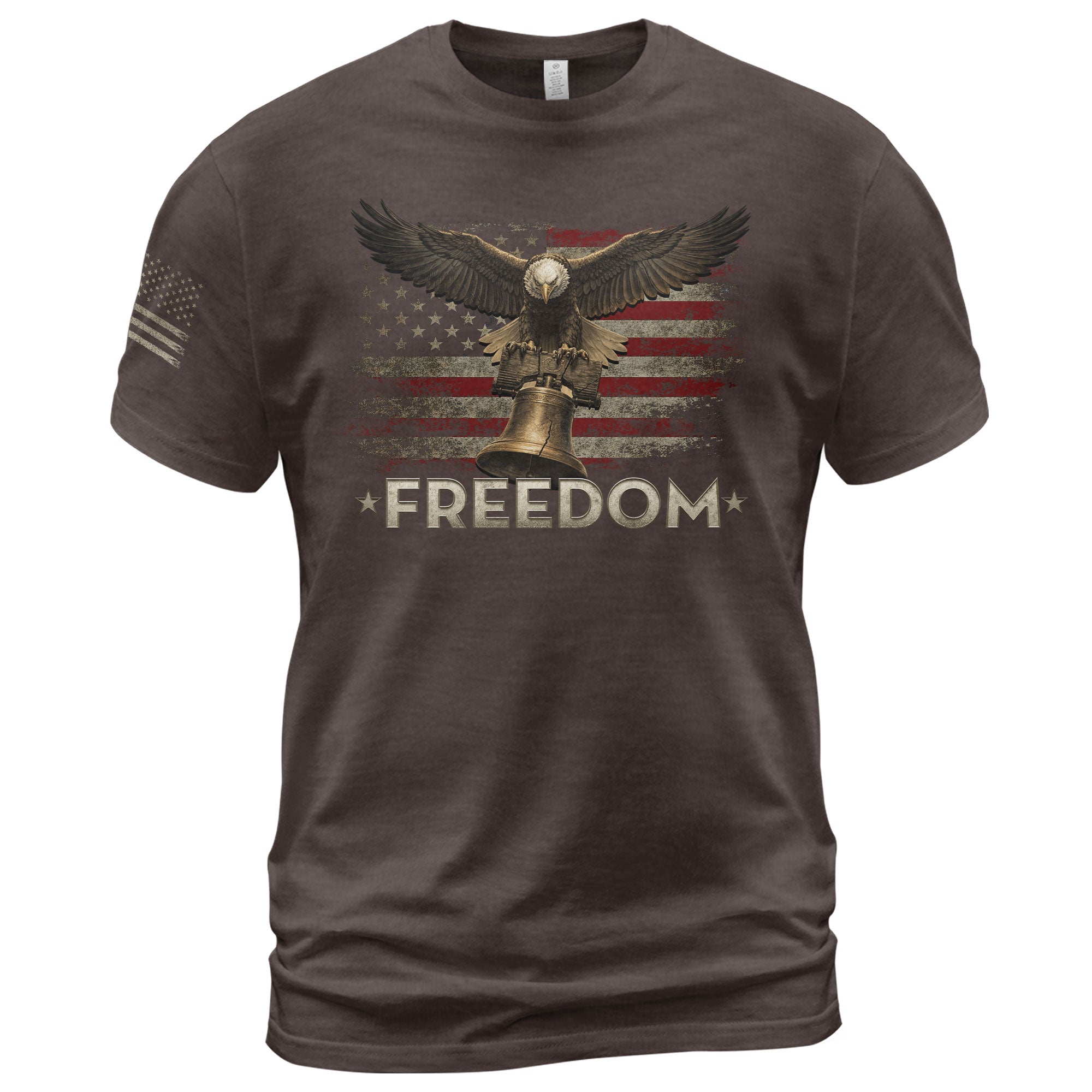 Freedom Shirts for Men, Freedom American Flag Eagle Liberty Bell Patriotic Vintage Pride - Patriotic T Shirts - Rust Field Wear