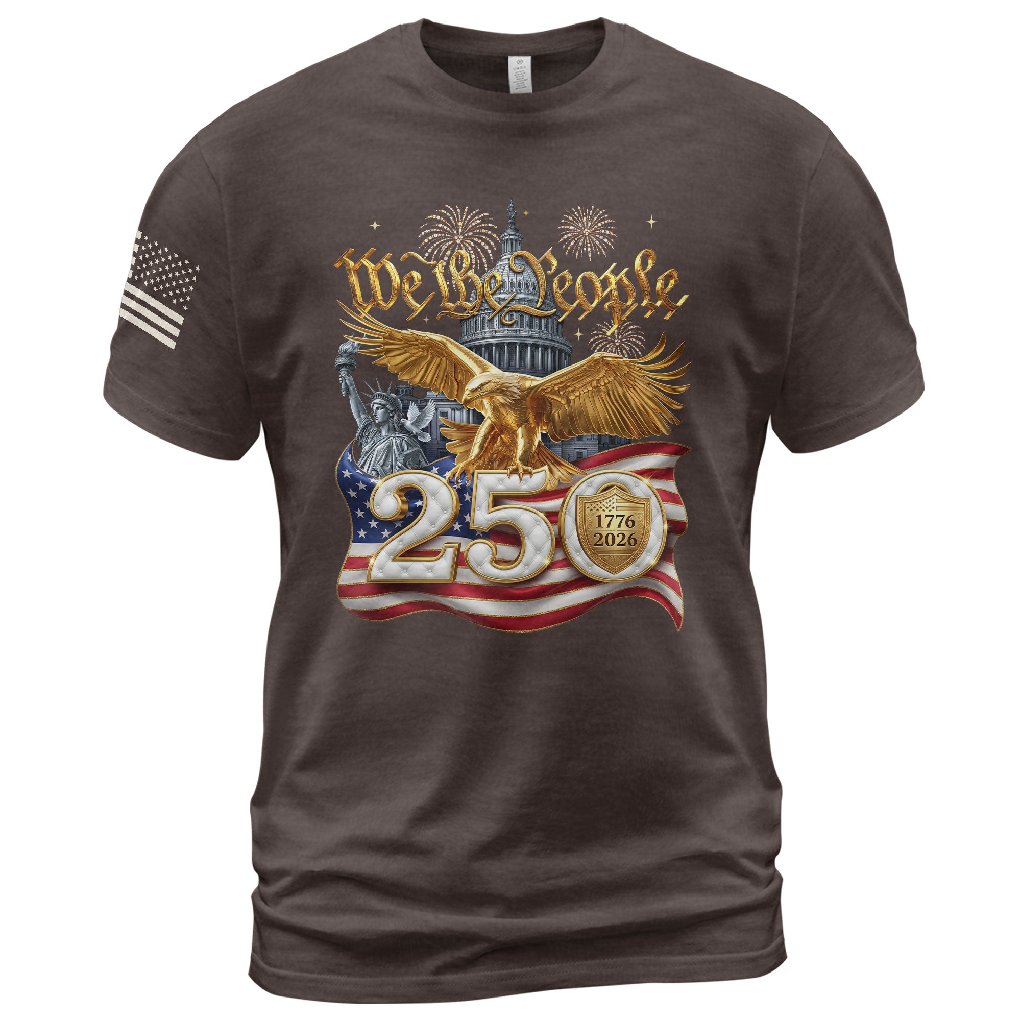 We the People 250 Years 1776-2026 T-Shirt - Capitol Liberty Eagle Patriotic Tee - Rust Field Wear