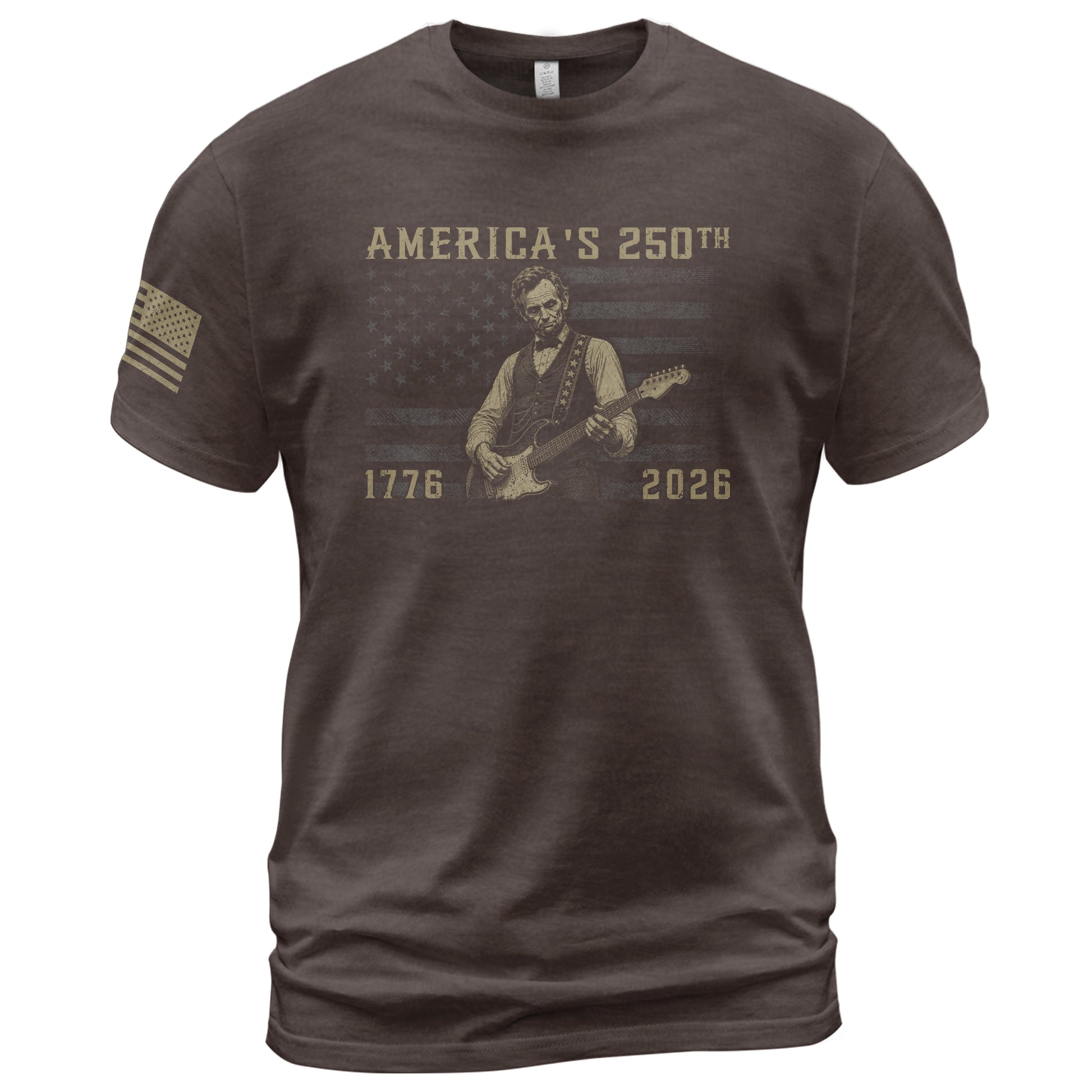 America’s 250th Anniversary Patriotic US Flag Shirt Vintage Abraham Lincoln Guitar Tee - Rust Field Wear