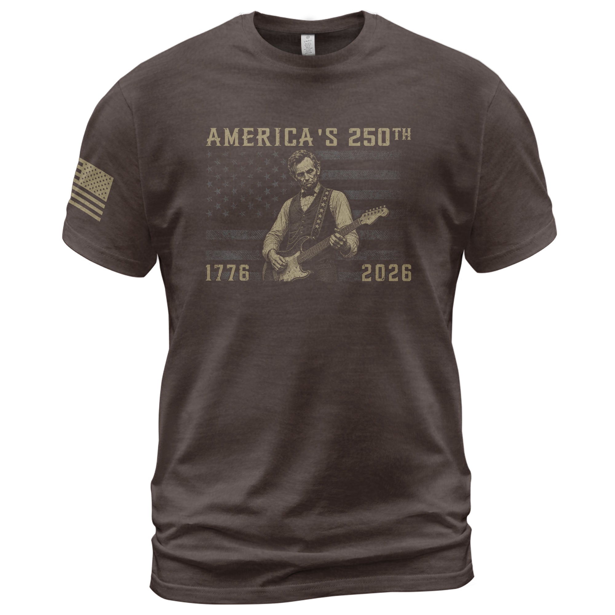 America’s 250th Anniversary Patriotic US Flag Shirt Vintage Abraham Lincoln Guitar Tee - Rust Field Wear