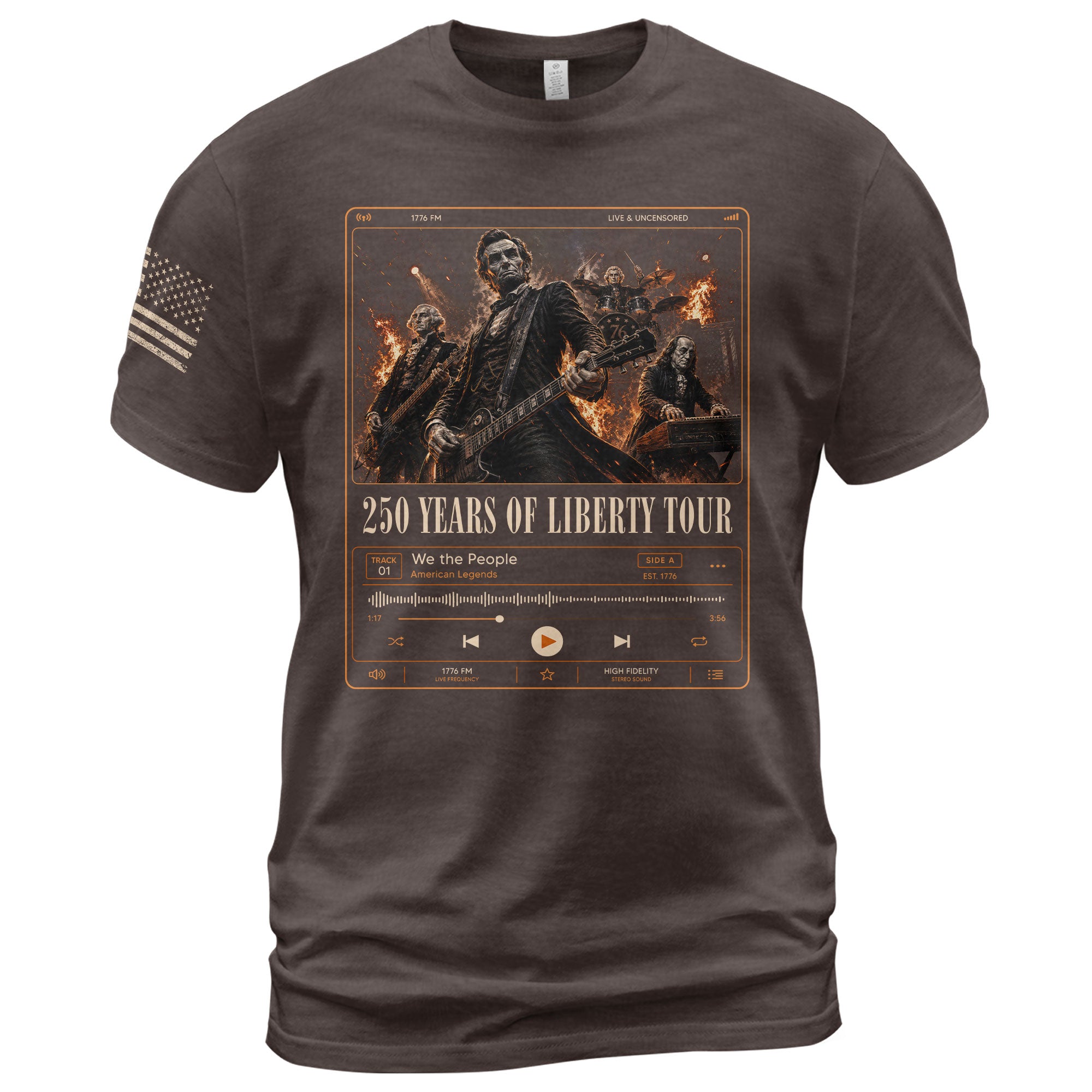 250 Years of Liberty Tour Shirt Vintage Patriotic Rock Band USA Freedom Tee - Rust Field Wear