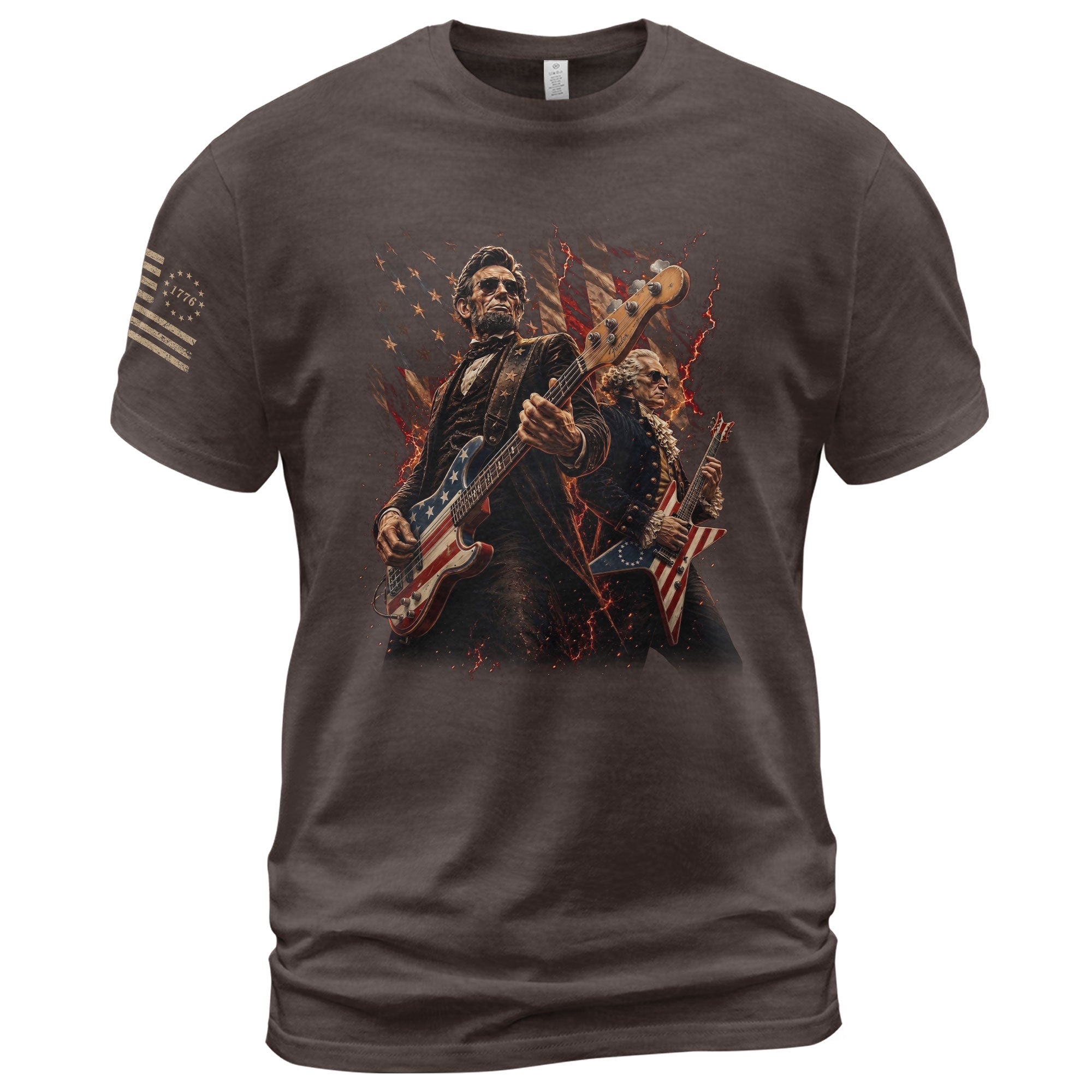 Patriotic Guitar Heroes Shirt 250 Years of Freedom Vintage American Rock Tee - Rust Field Wear