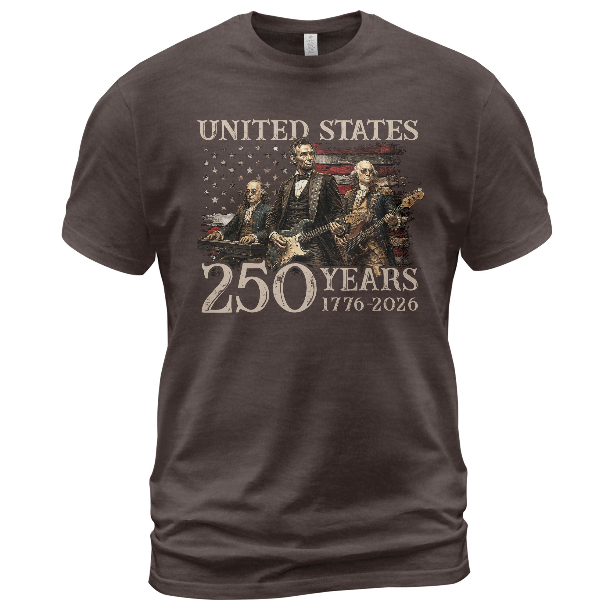 Graphic 1776-2026 Lincoln Presidents T Shirt - Patriotic Unisex Summer Wear Item - Rust Field Wear