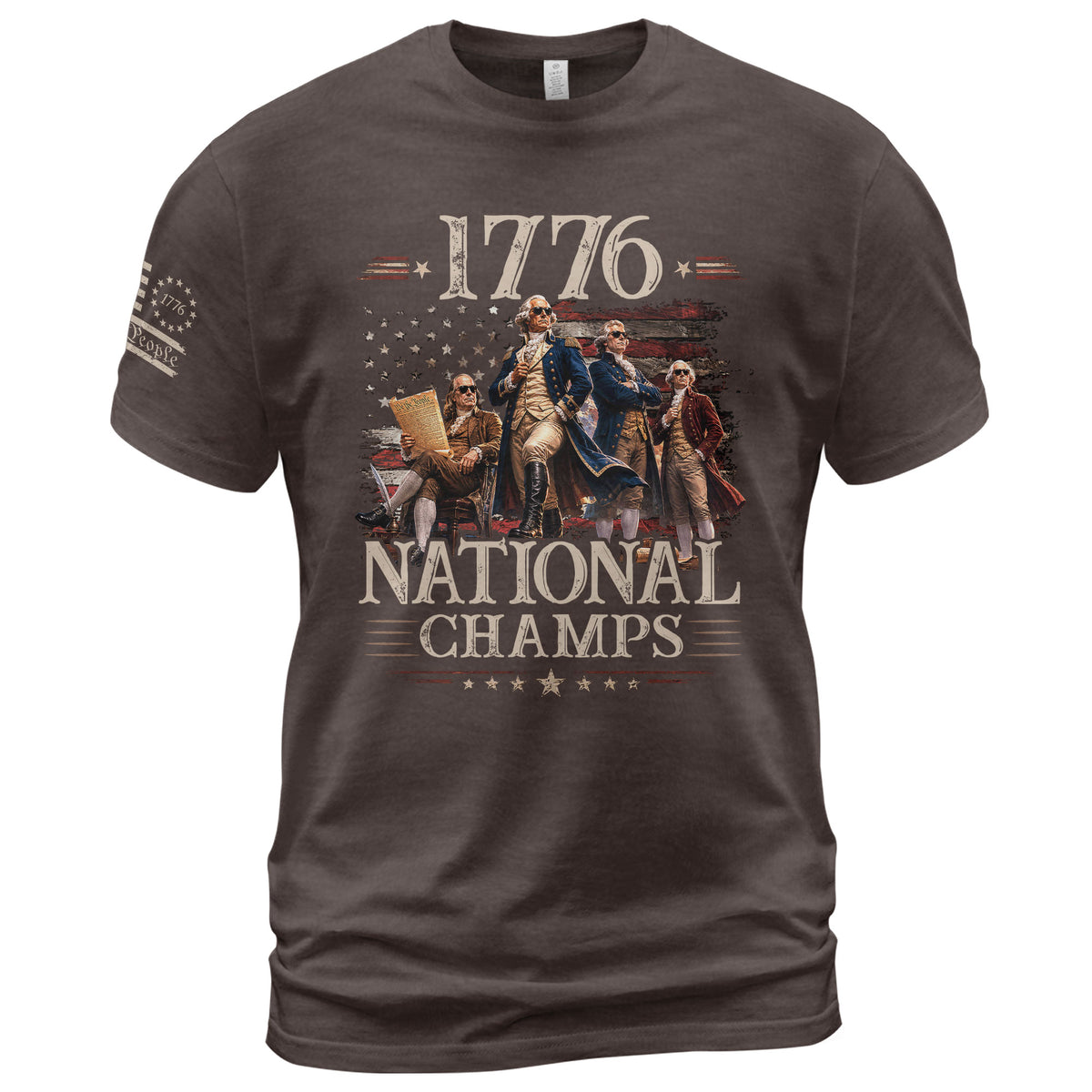 1776 National Champs Shirt Retro Independence Day Men American Pride Graphic Tee - Rust Field Wear