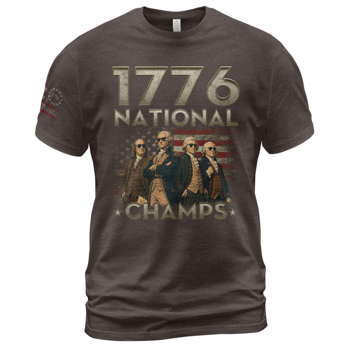1776 National Champs Shirt Retro Independence Day American Pride Men Cool Graphic Tee - Rust Field Wear