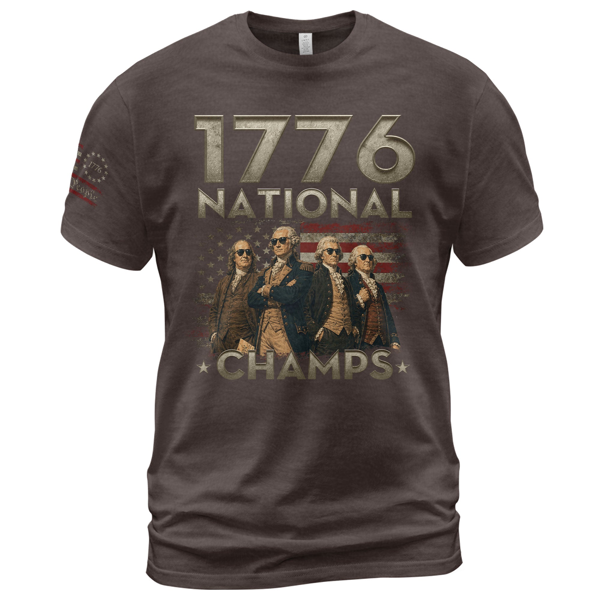 1776 National Champs Shirt Retro Independence Day American Pride Men Cool Graphic Tee - Rust Field Wear
