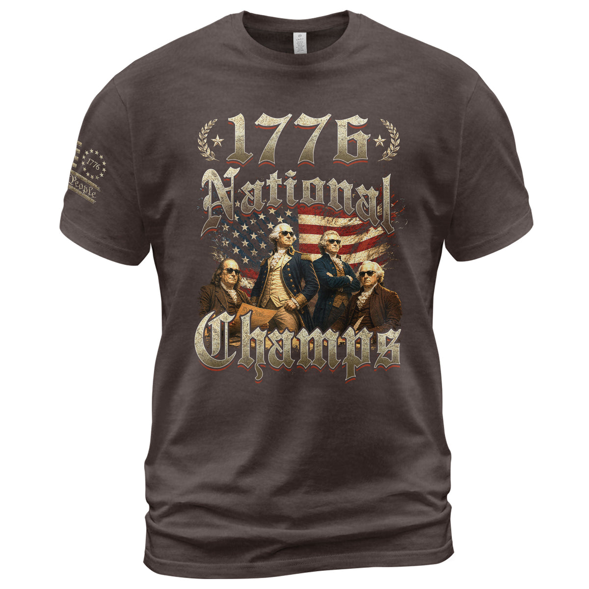 1776 National Champs T-Shirt Vintage US Founding Fathers Patriotic 4th of July Graphic Tee - Rust Field Wear