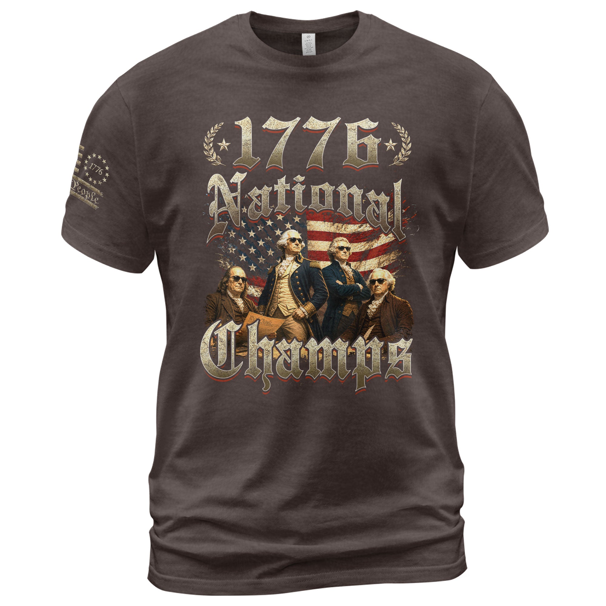 1776 National Champs T-Shirt Vintage US Founding Fathers Patriotic 4th of July Graphic Tee - Rust Field Wear