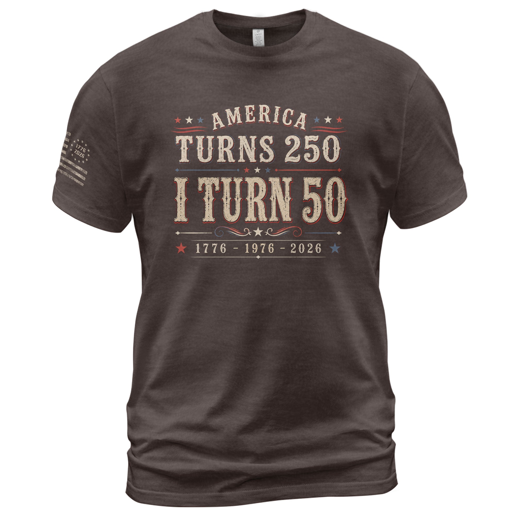 Classic 1976 Milestone Tee - Marking A Grand 250 Year National Legacy 1776-2026 Apparel - Rust Field Wear