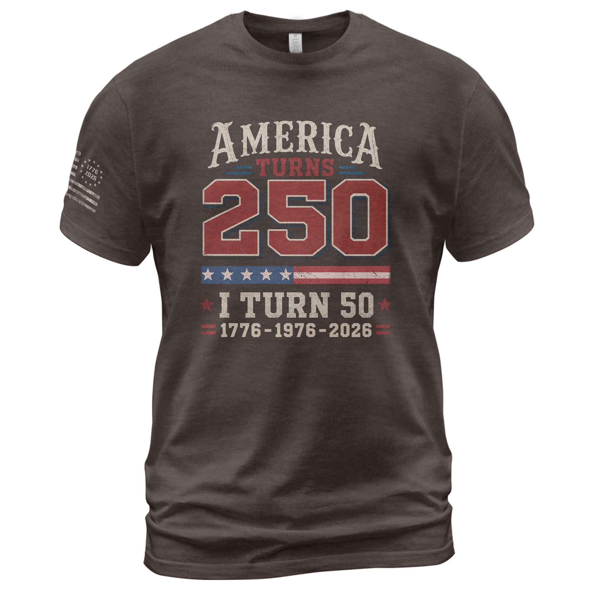 Born In 1976 - 50th Birthday Graphic Tee - Celebrating A Historic 250 Year Milestone - Rust Field Wear