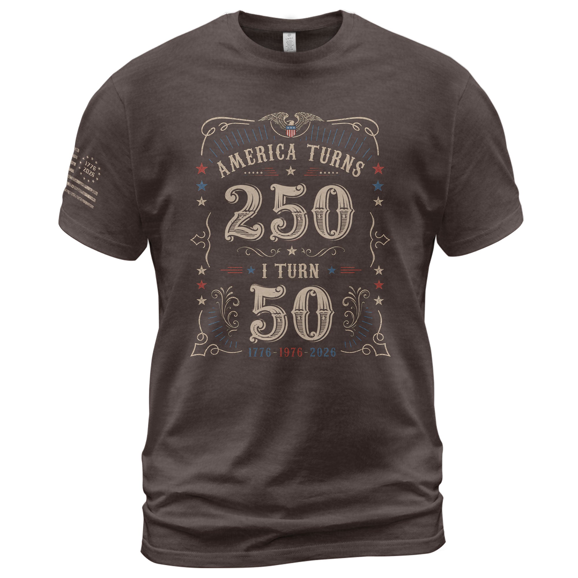 50 Year Legacy Graphic Tee - Commemorating 250 Years of History 1776-2026 Shirt Style - Rust Field Wear