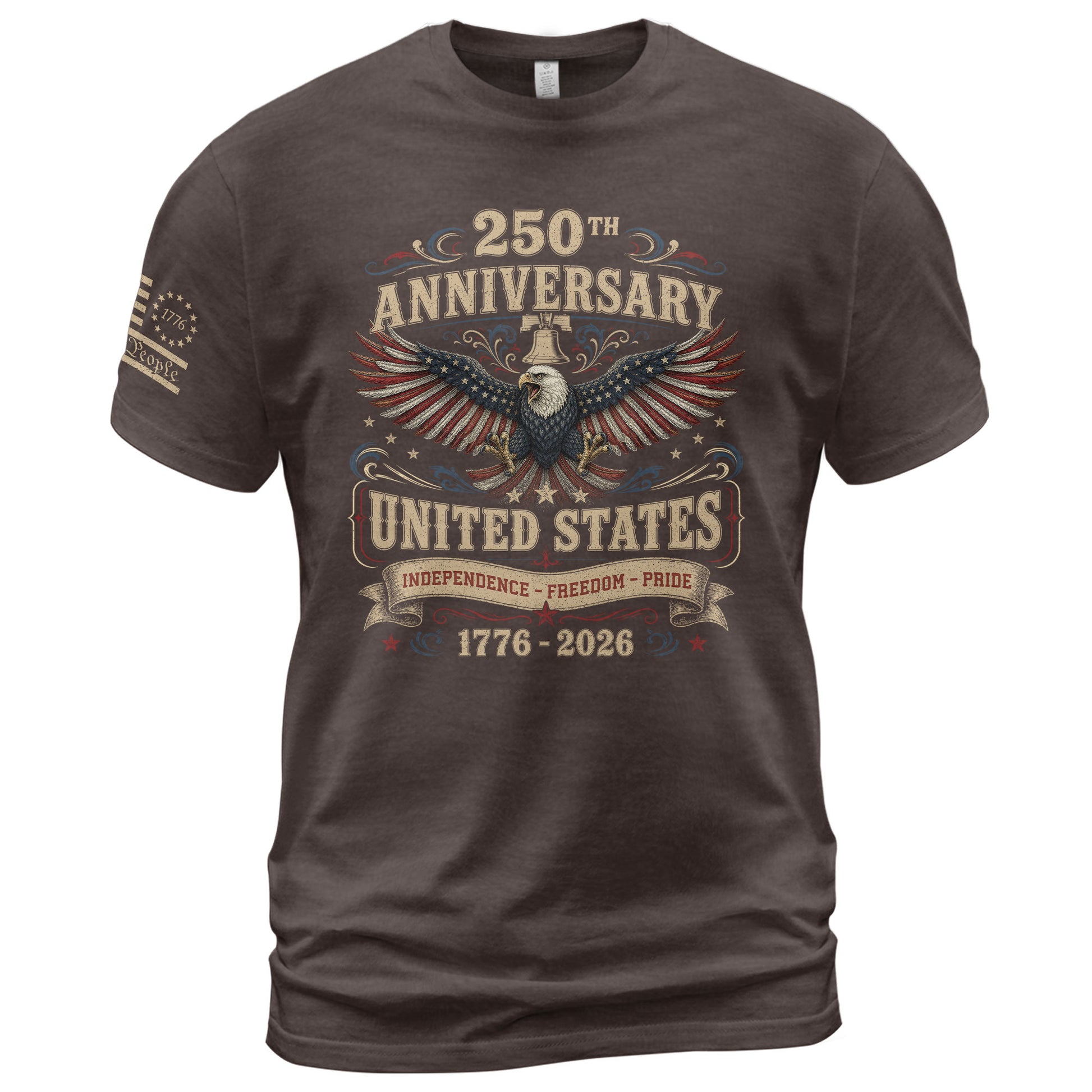 US 250th Anniversary Eagle Shirt 1776-2026 Patriotic Graphic Tee Independence Apparel - Rust Field Wear