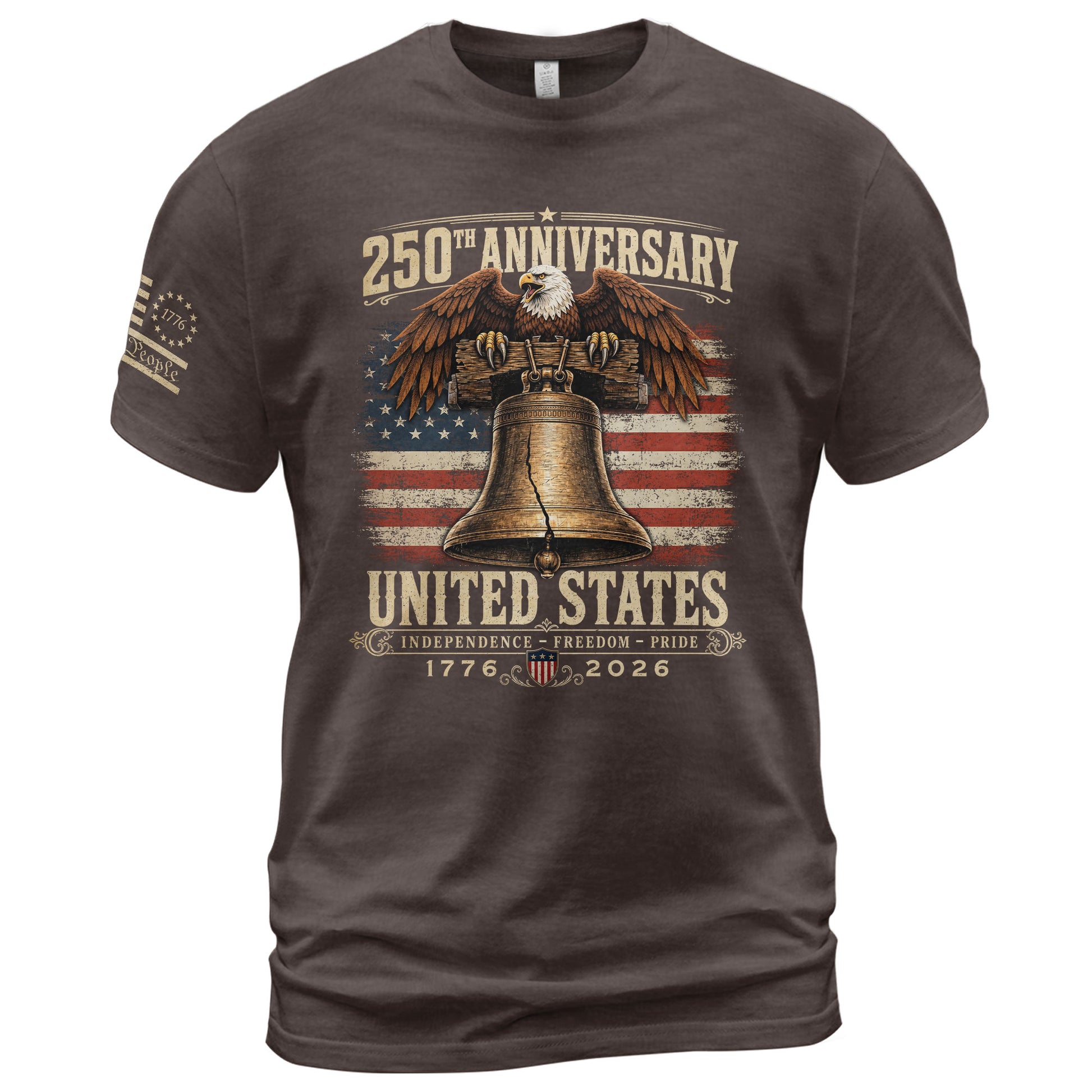 Liberty Bell Eagle Shirt 250th Anniversary 1776-2026 United States Patriotic Graphic Tee - Rust Field Wear