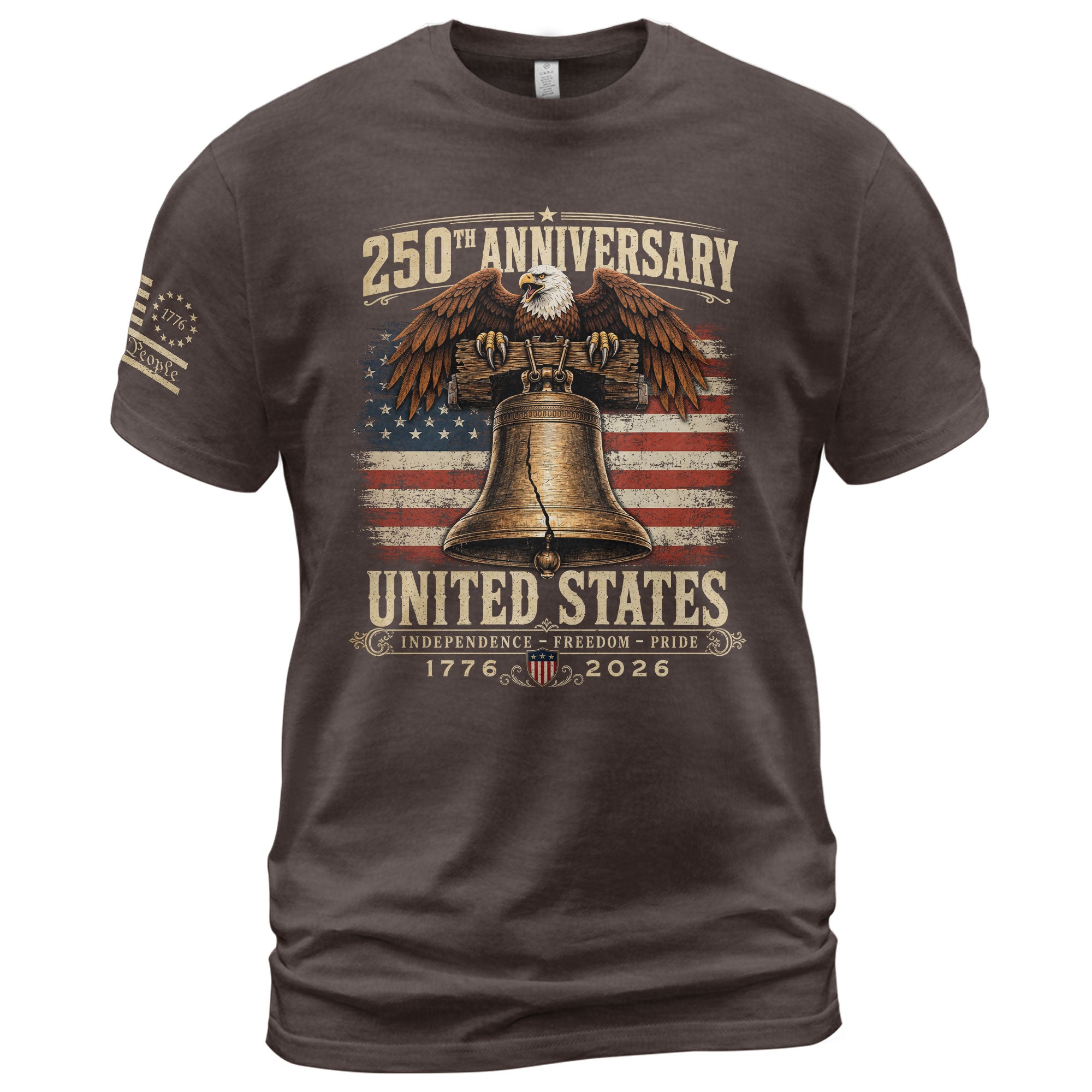 Liberty Bell Eagle Shirt 250th Anniversary 1776-2026 United States Patriotic Graphic Tee - Rust Field Wear
