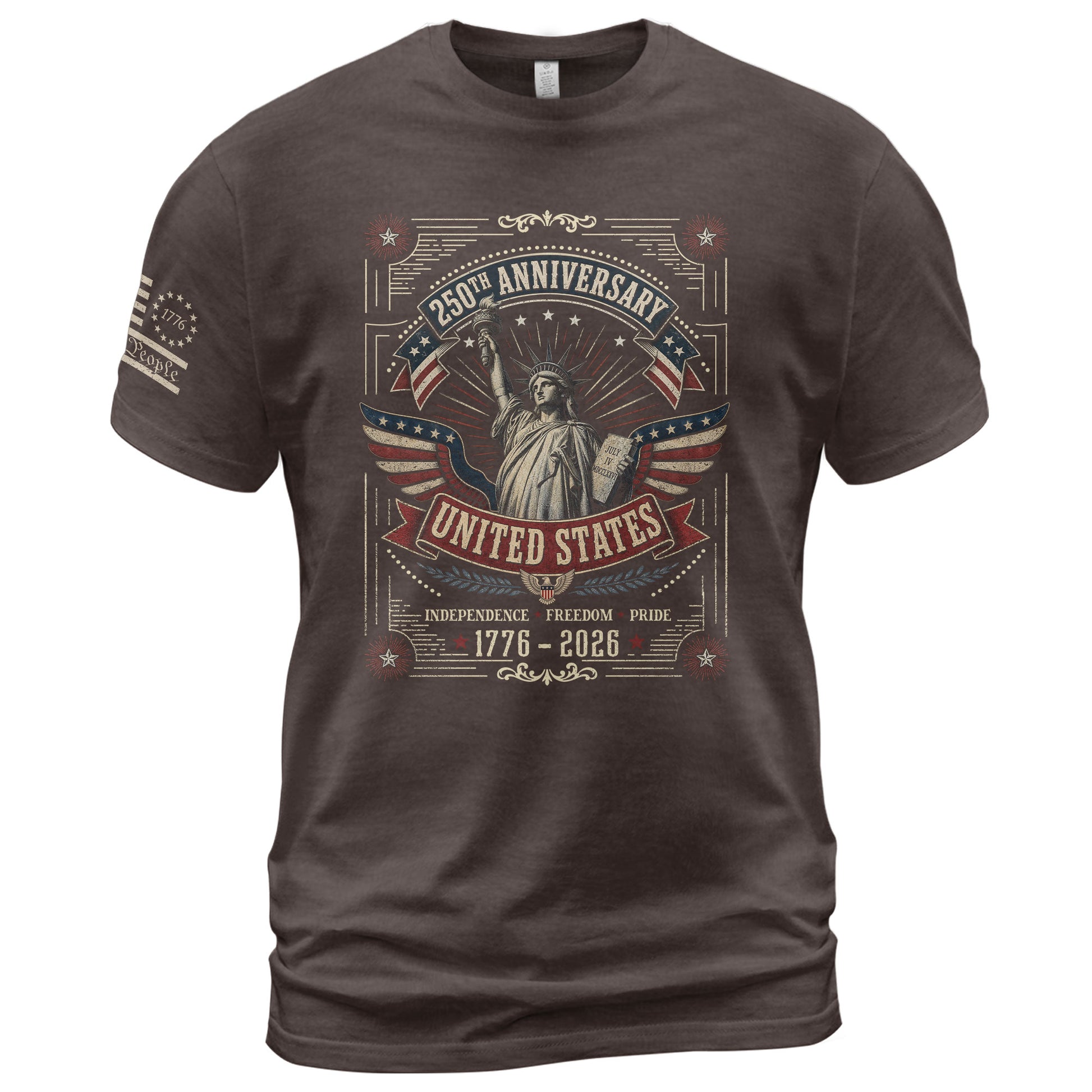 Statue of Liberty 250th Anniversary Shirt 1776-2026 United States Patriotic Graphic Tee - Rust Field Wear