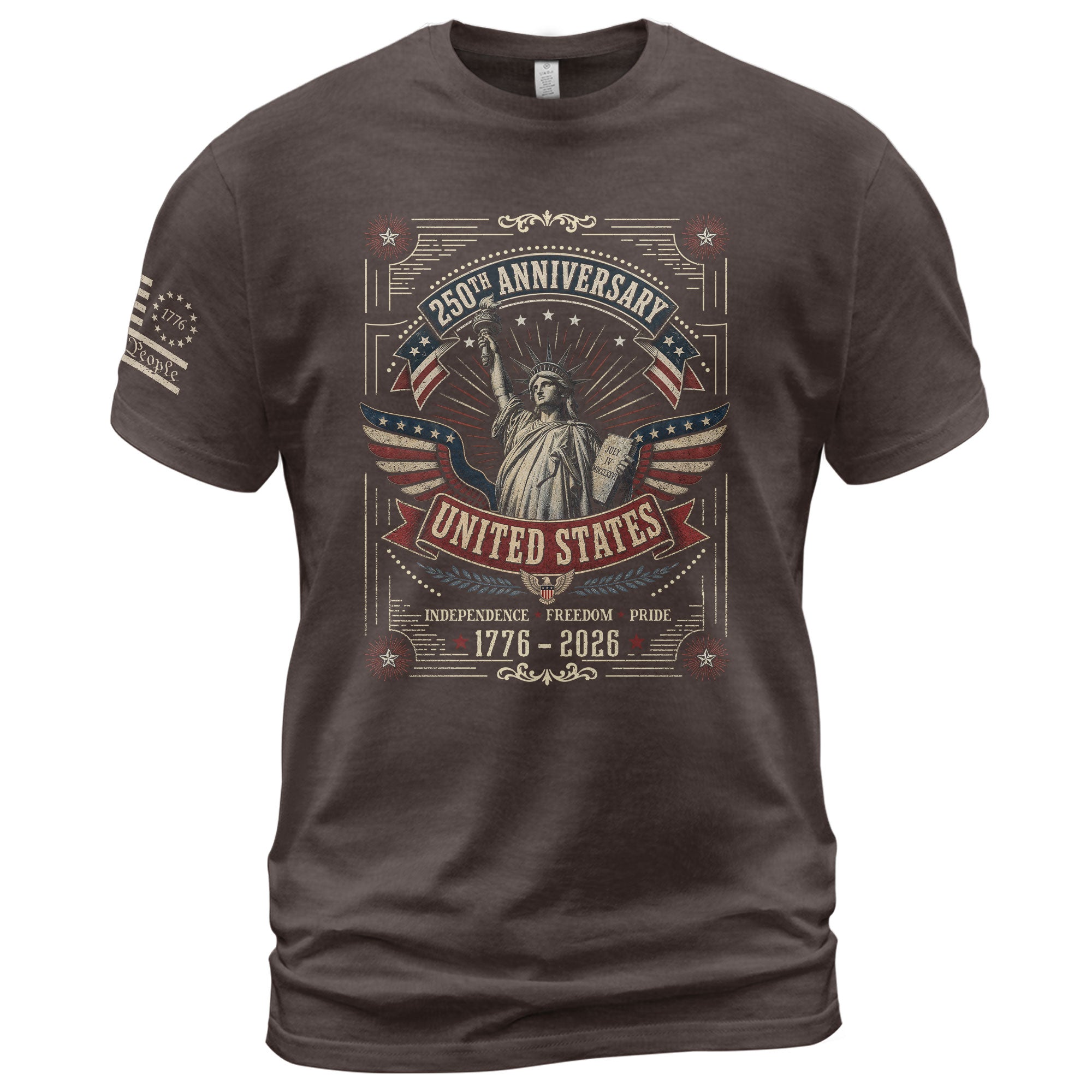 Statue of Liberty 250th Anniversary Shirt 1776-2026 United States Patriotic Graphic Tee - Rust Field Wear