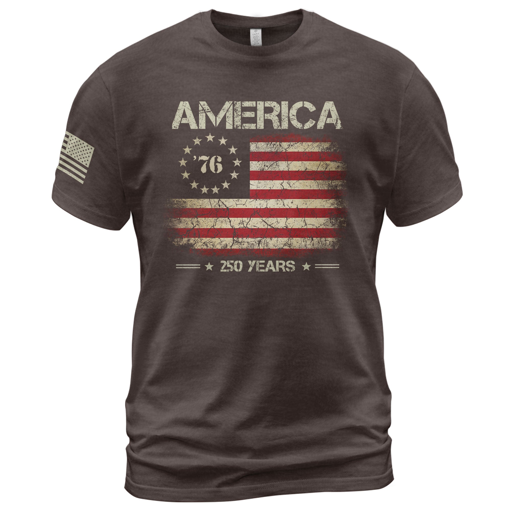 Vintage 1776 American Flag T-Shirt Patriotic Graphic Tee Men Women Casual Shirt - Rust Field Wear