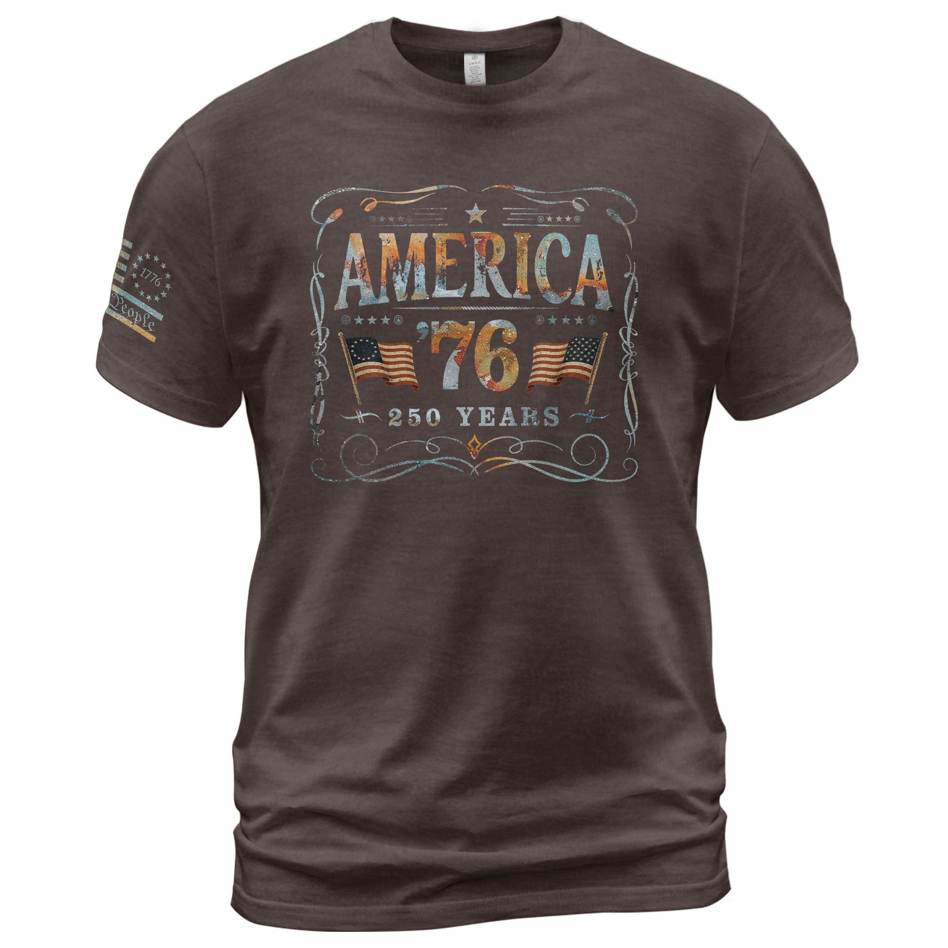 American Pride 76 T-Shirt Vintage Patriotic Graphic Design Casual Birthday Gift - Rust Field Wear