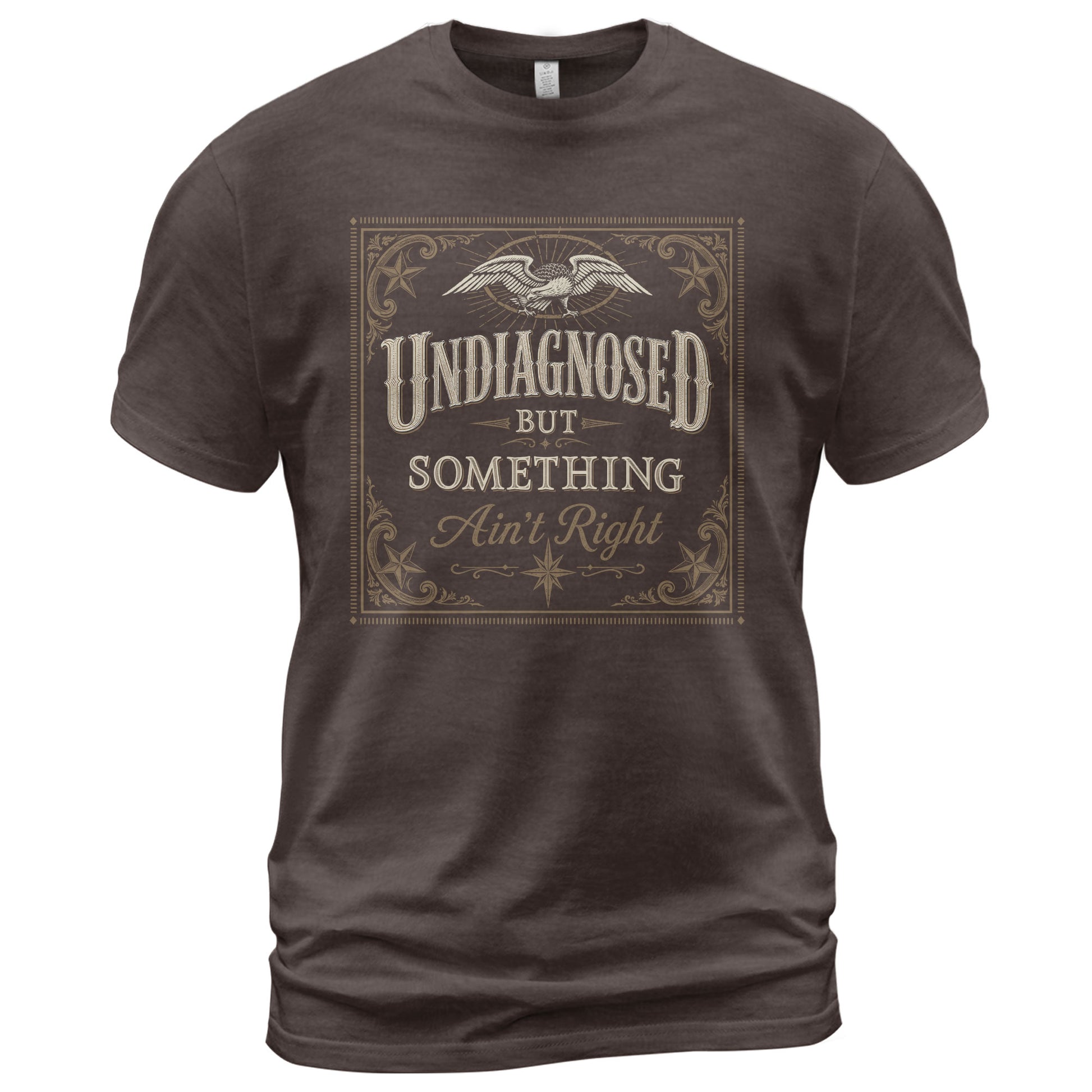 Undiagnosed But Something Ain't Right Tshirt - Vintage Filigree Chronic Illness Tee - Rust Field Wear