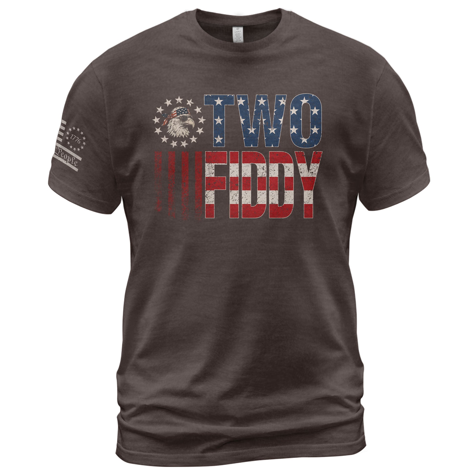 Two Fiddy Star-Spangled Graphic Tee - Patriotic 250th Anniversary Vintage Cotton Shirt - Rust Field Wear