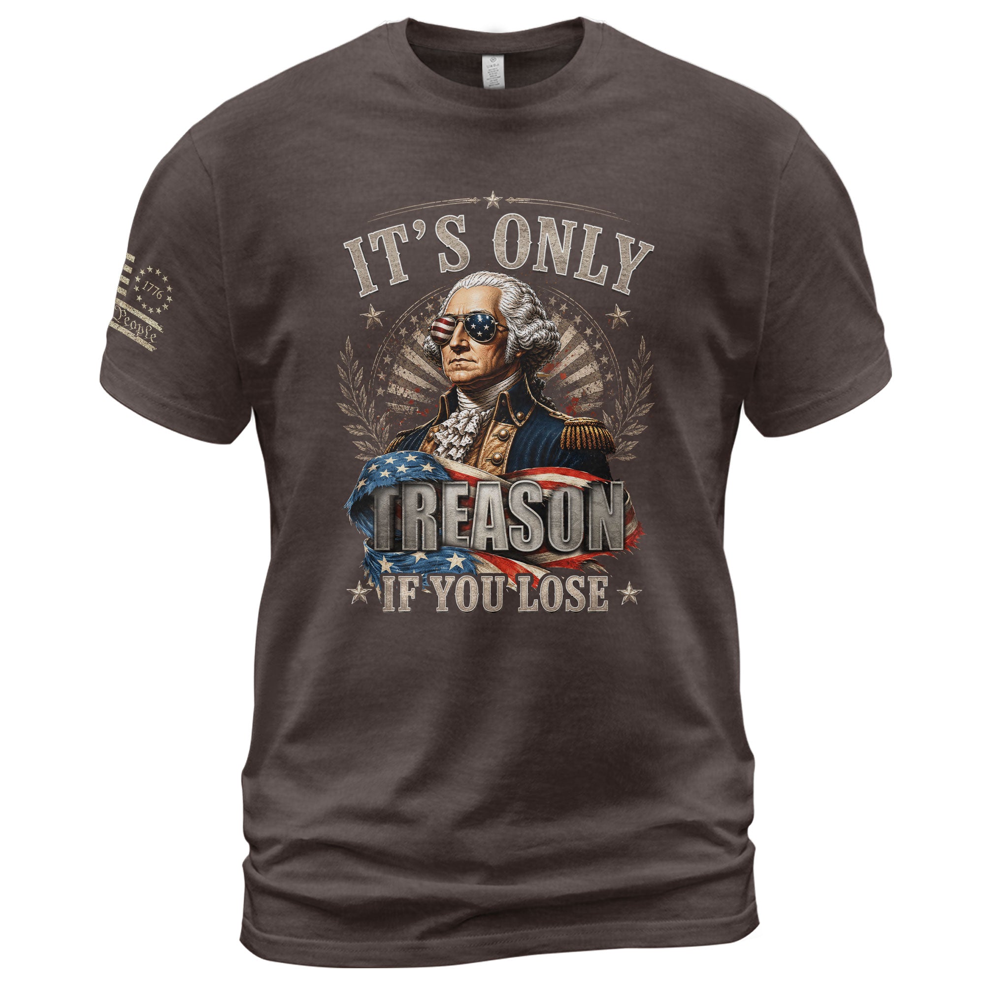 Vintage Style Patriotic T-Shirt - It’s Only Treason If You Lose Liberty Bell Design - Rust Field Wear