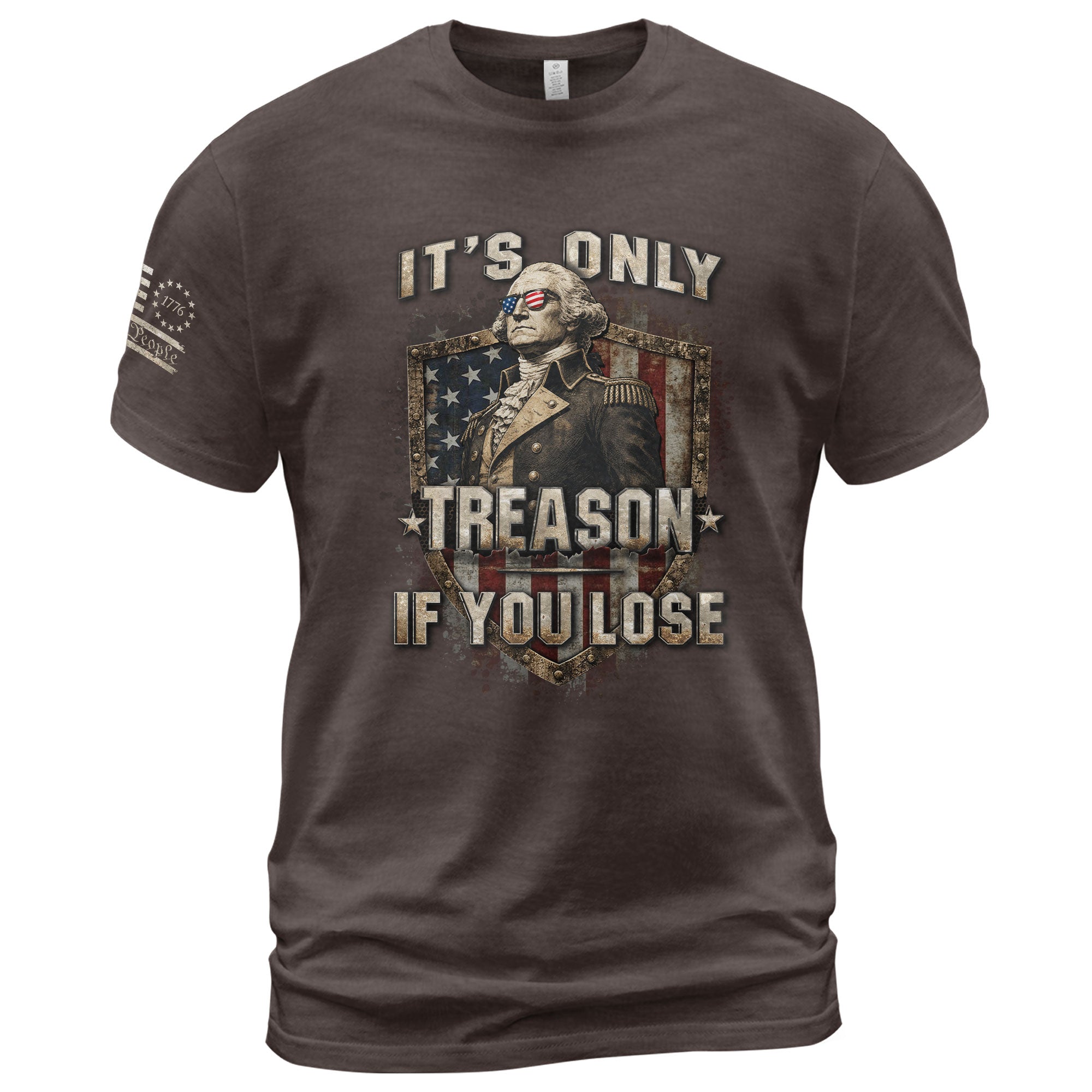 It's Only Treason If You Lose T-Shirt George Washington Patriotic Shield Flag Tee - Rust Field Wear