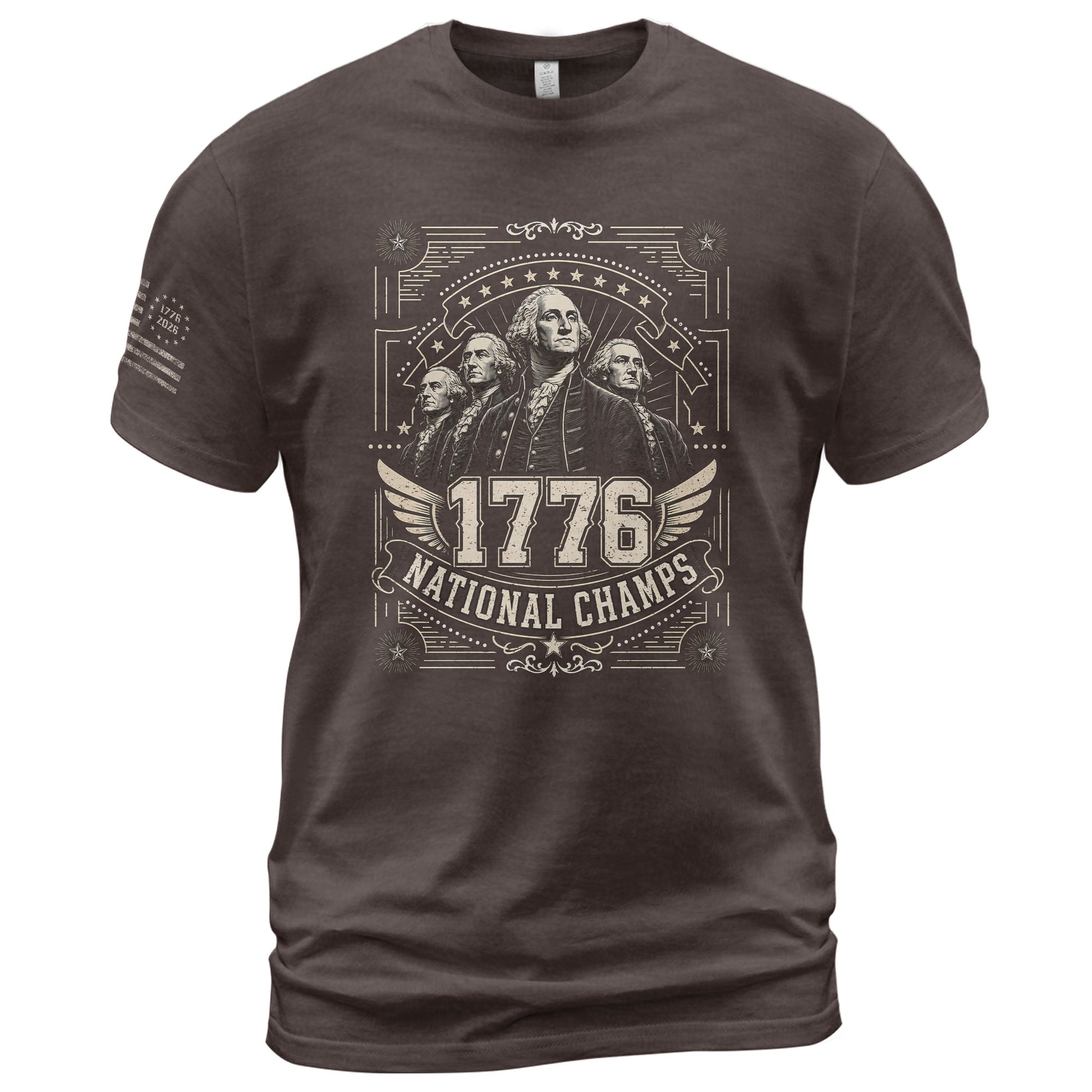 Patriotic 1776 National Champs T-Shirt - Vintage Style Founding Fathers Apparel Design - Rust Field Wear