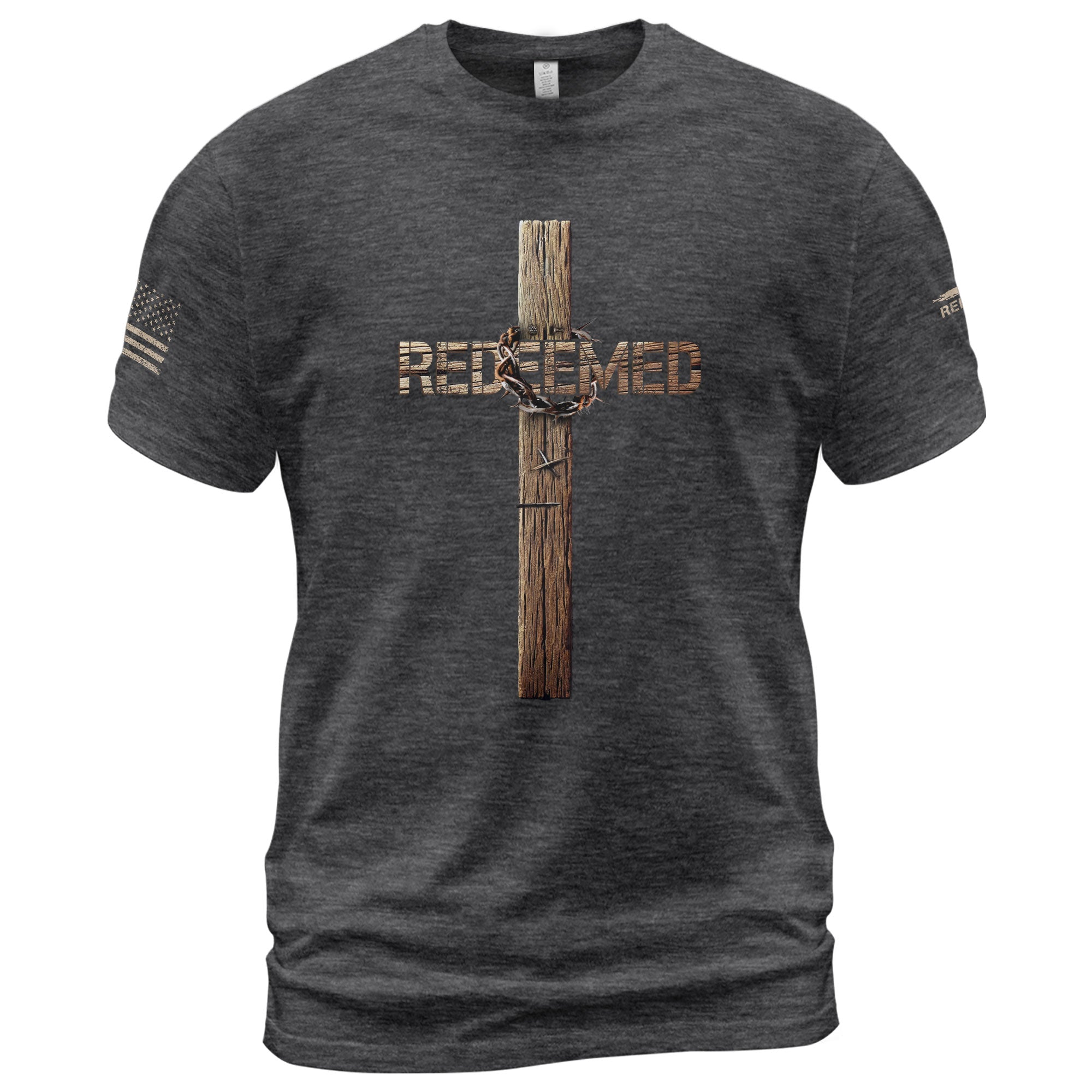 Redeemed Wooden Cross Edition, Christian Shirts for Men - Christian Tee Shirts - Rust Field Wear