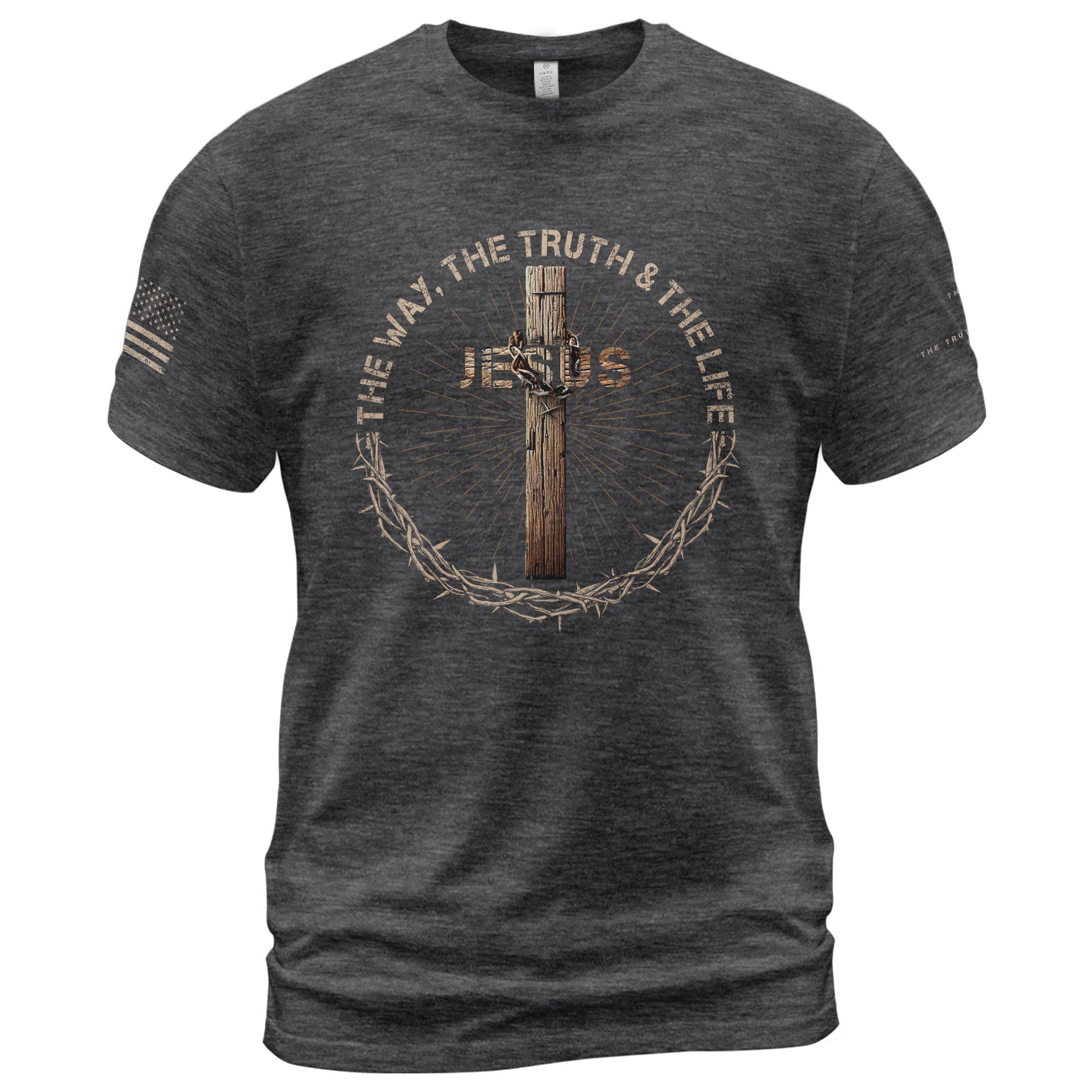 Christian Shirts for Men - Jesus The Way The Truth The Life, Christian Tee Shirts - Rust Field Wear