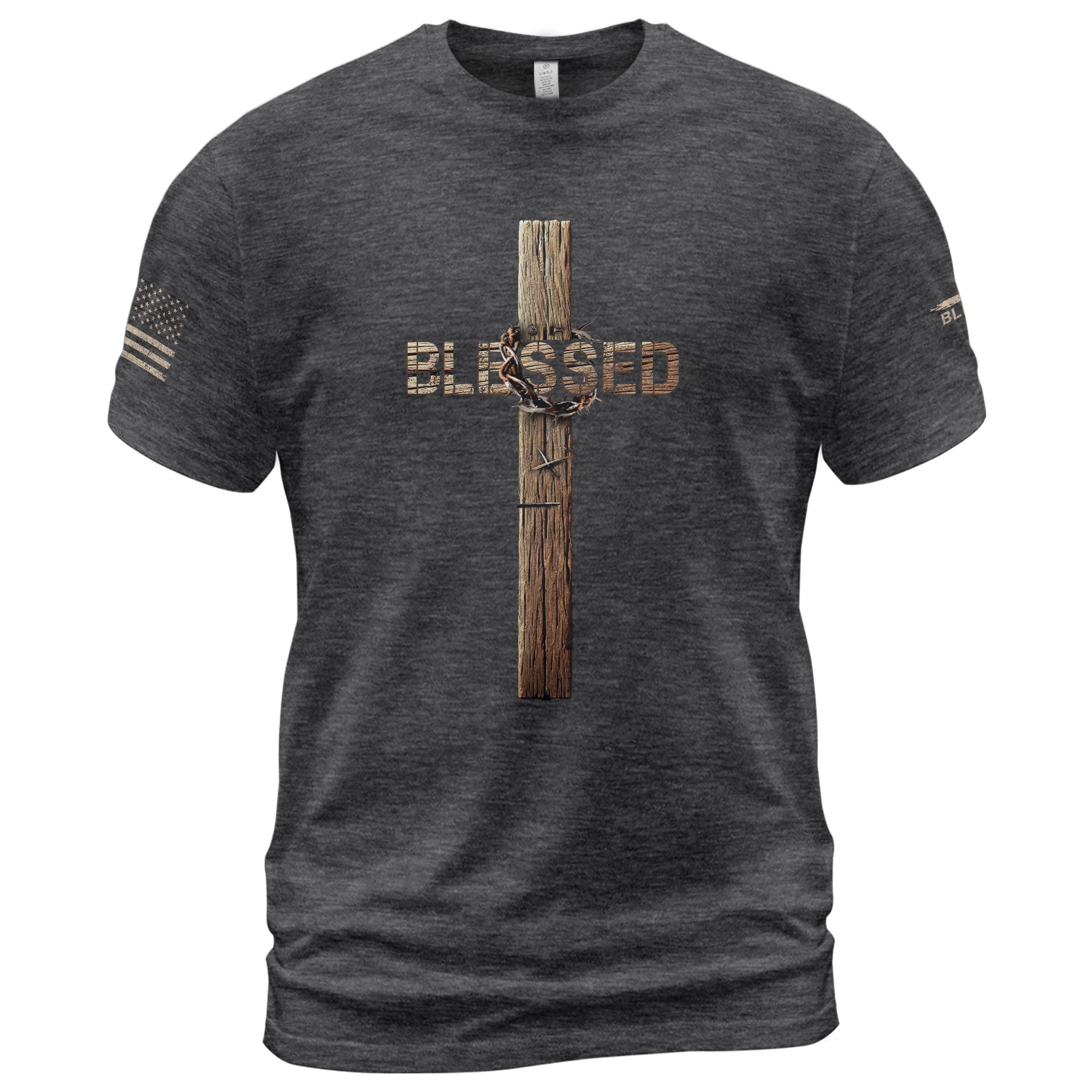 Blessed Cross and Crown Edition, Christian Shirts for Men - Christian Tee Shirts - Rust Field Wear