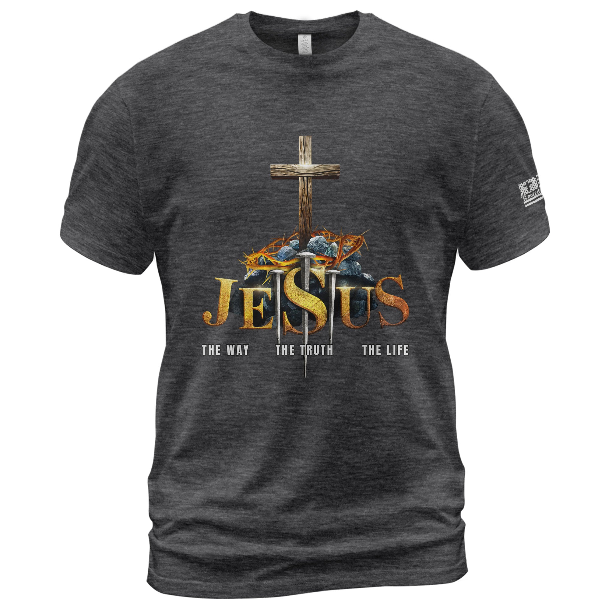 Christian Shirts for Men, JESUS The Way, Truth and Life - Christian Tee Shirts - Rust Field Wear