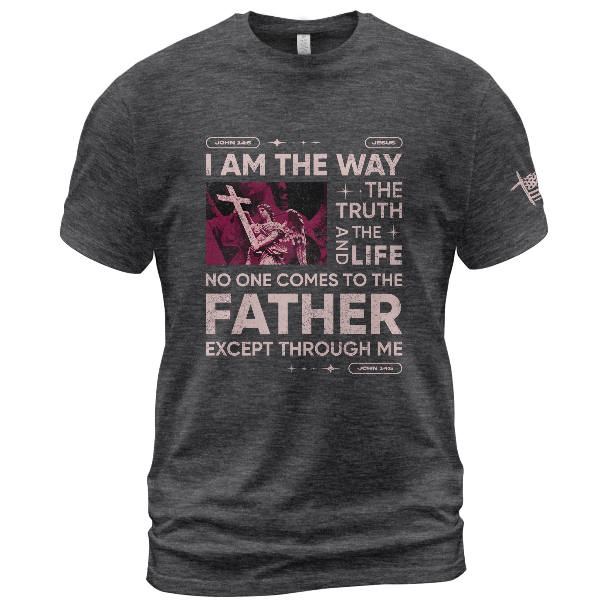 Christian Shirts for Men - I Am the Way Rose Scripture, Christian Tee Shirts - Rust Field Wear
