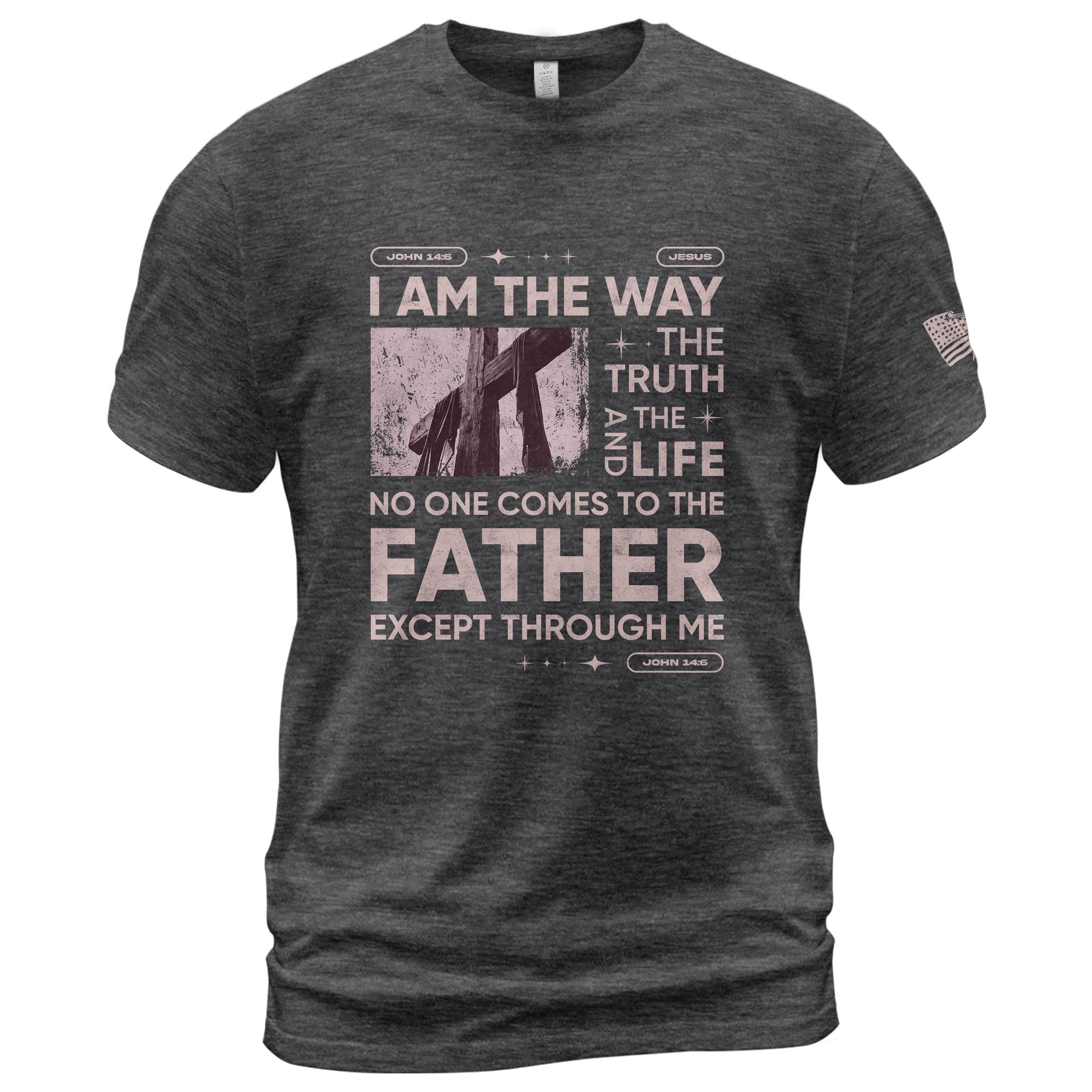 The Way, Truth and Life Cross, Christian Shirts for Men - Christian Tee Shirts - Rust Field Wear