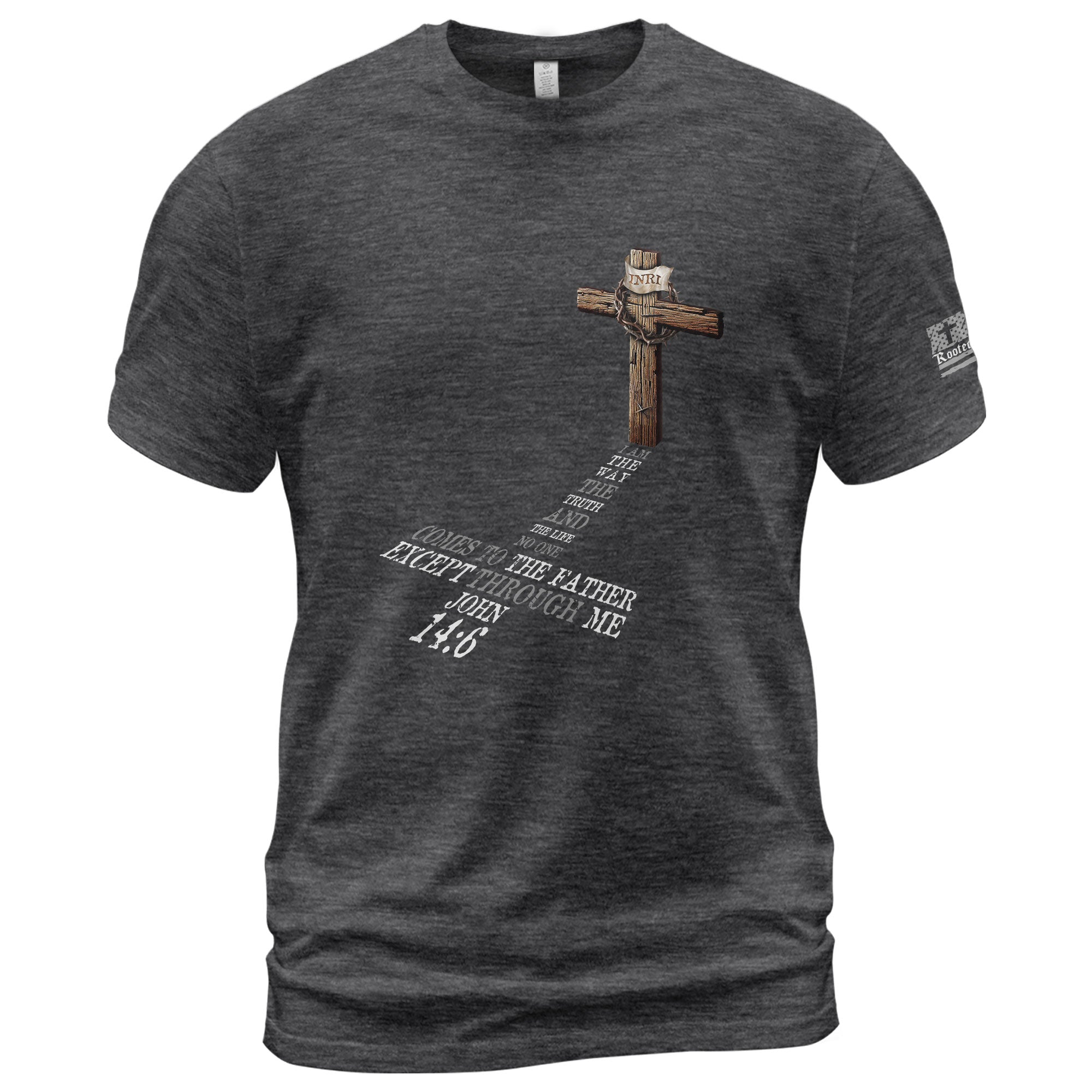 INRI Cross John 14:6 - Christian Tee Shirts, Christian Shirts for Men - Rust Field Wear