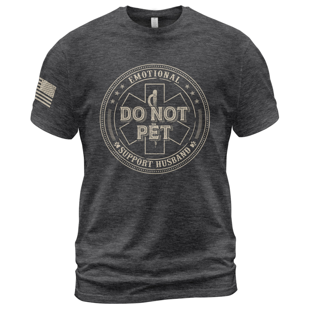 Funny Do Not Pet Support Husband Emblem Graphic Tee Shirt Casual Apparel Top Clothing