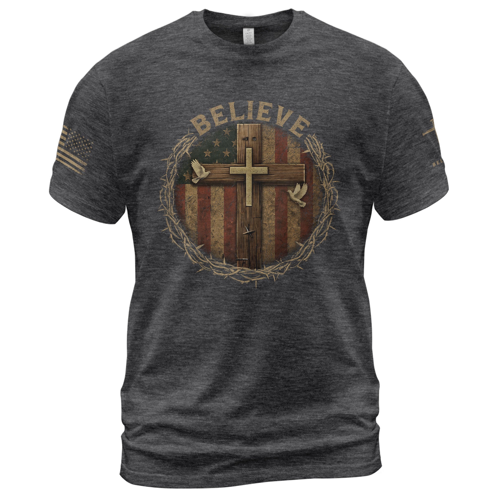 Christian Shirts for Men - Believe The Cross Still Speaks, Christian Tee Shirts - Rust Field Wear