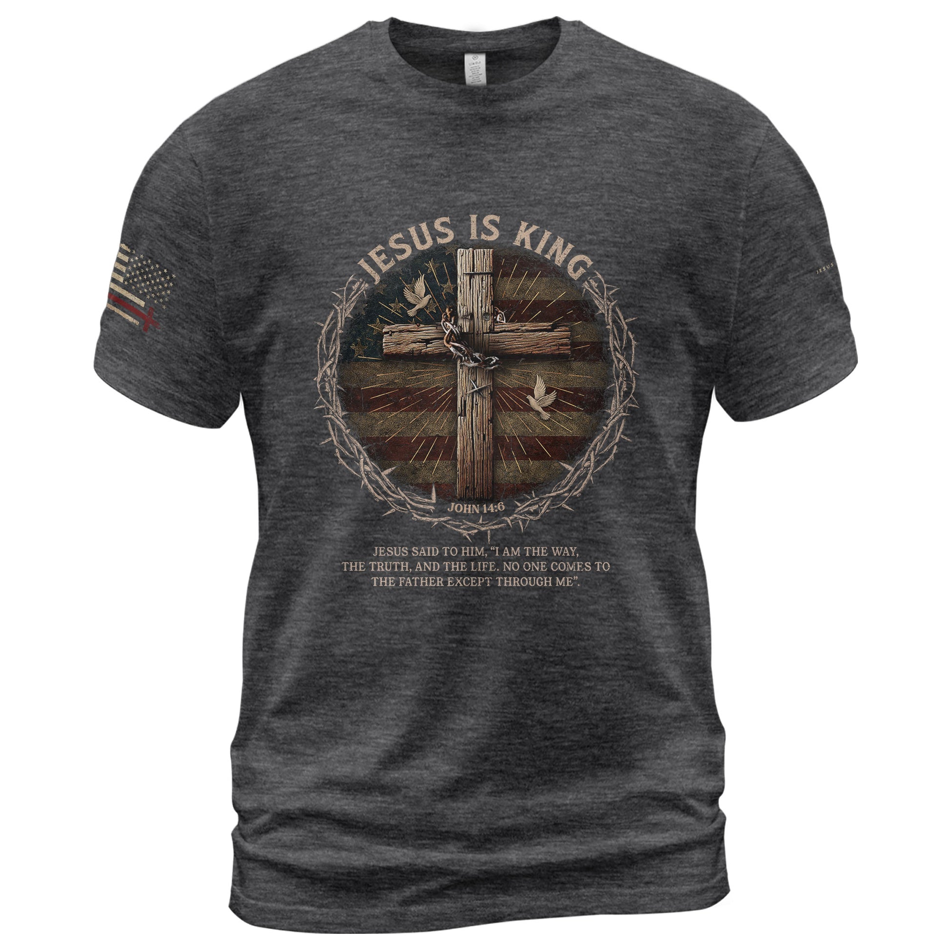 Jesus Is King The Way. The Truth. The Life., Christian Shirts for Men - Christian Tee Shirts - Rust Field Wear
