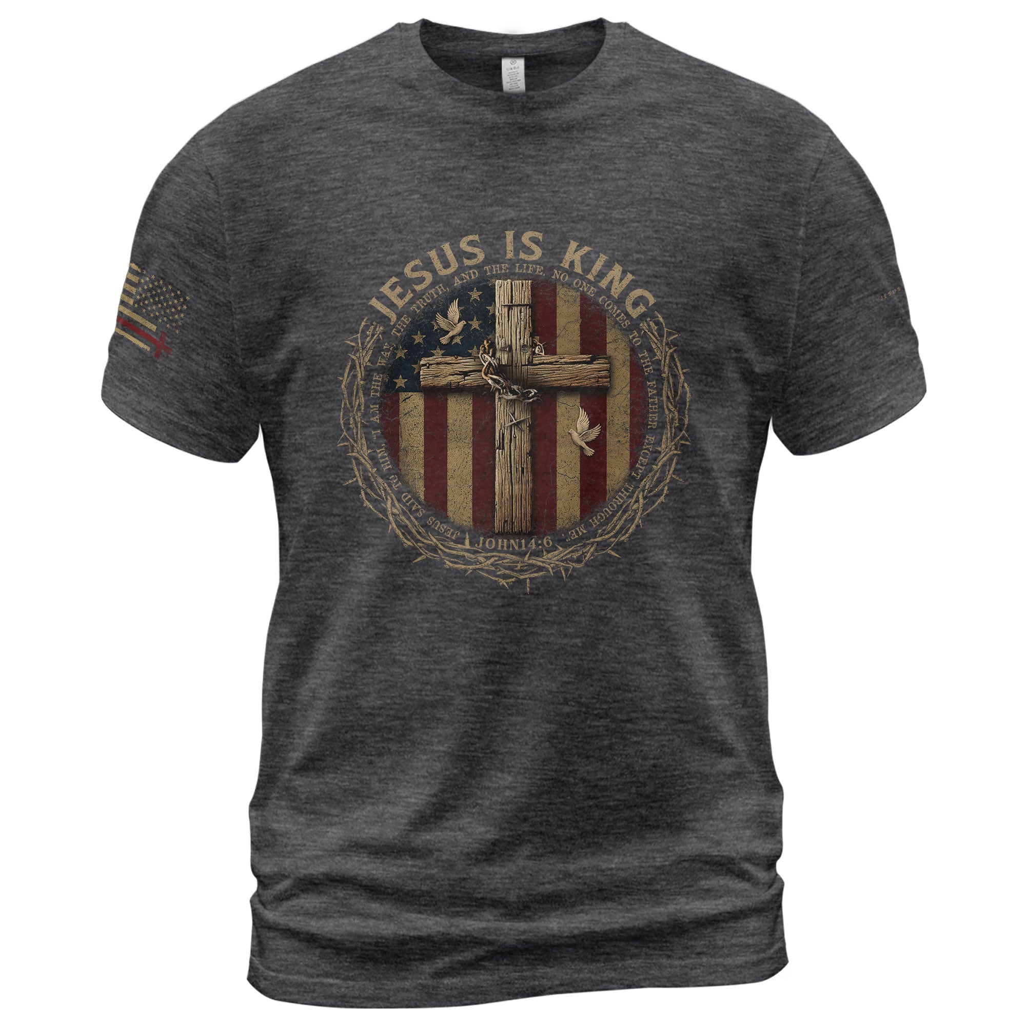 Christian Tee Shirts, Jesus Is King The Only Way Home - Christian Shirts for Men - Rust Field Wear