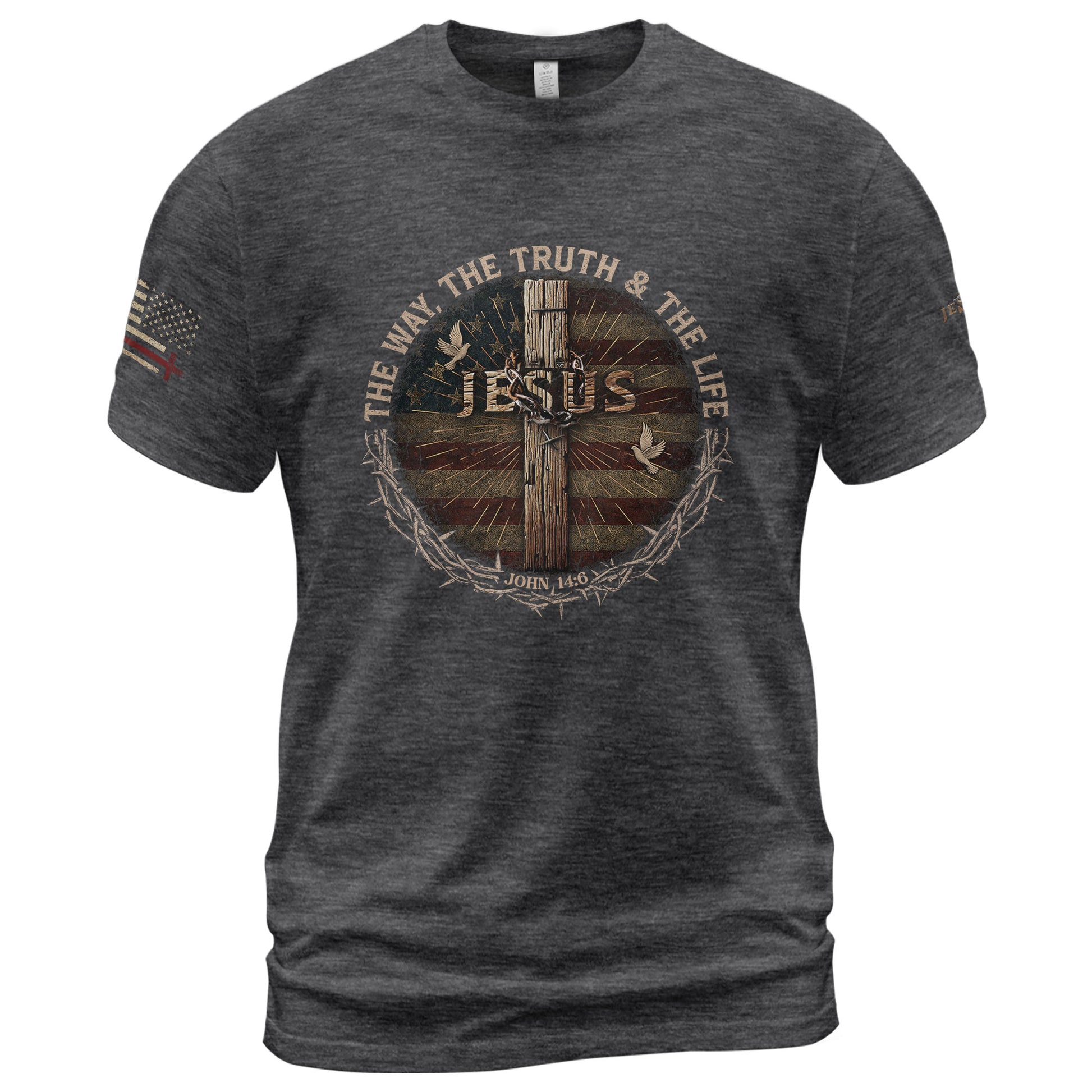JESUS The One Way Forward - Christian Shirts for Men, Faith Based Christian Tee Shirts - Rust Field Wear