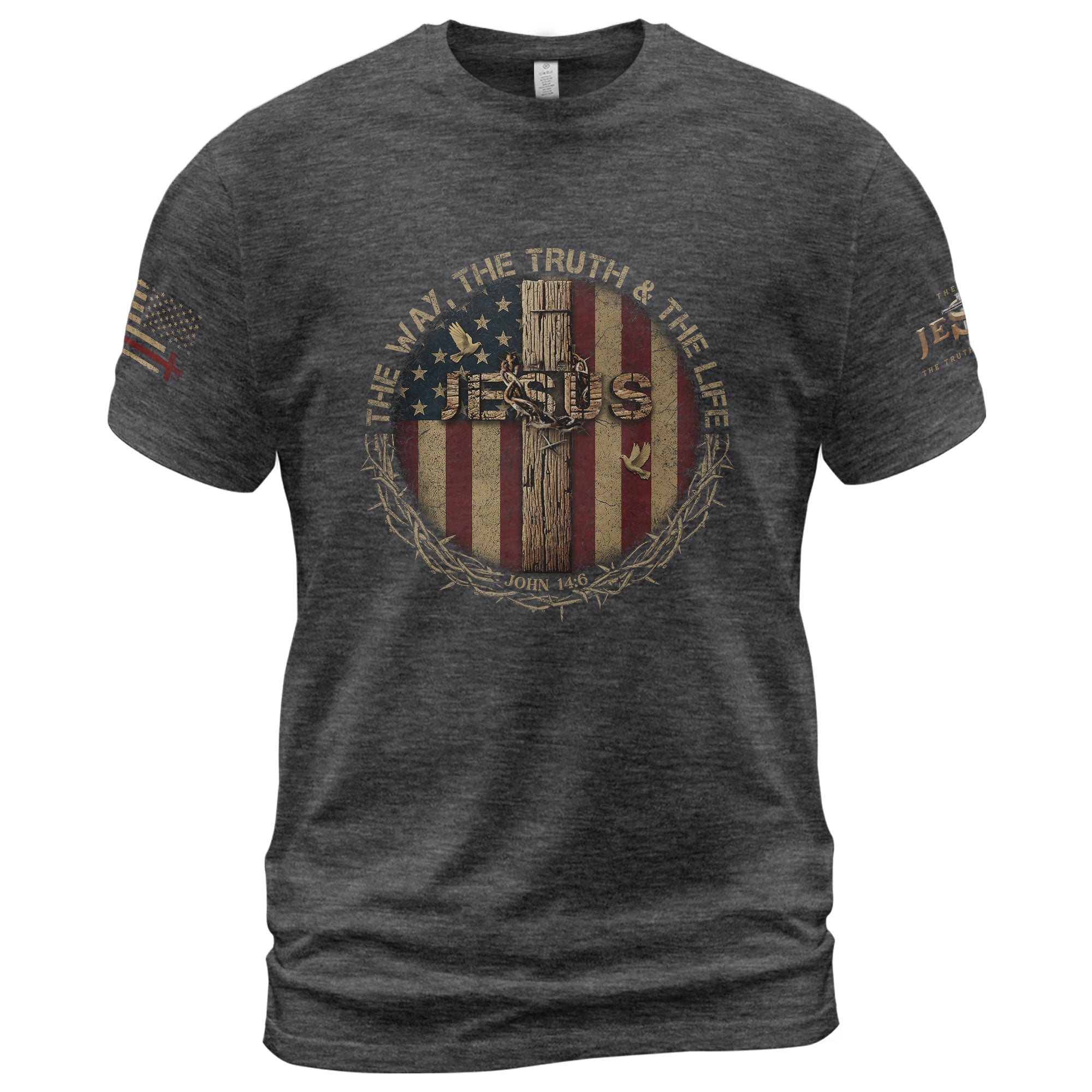 Christian Shirts for Men - JESUS Is the Standard John 14:6, Christian Tee Shirts - Rust Field Wear