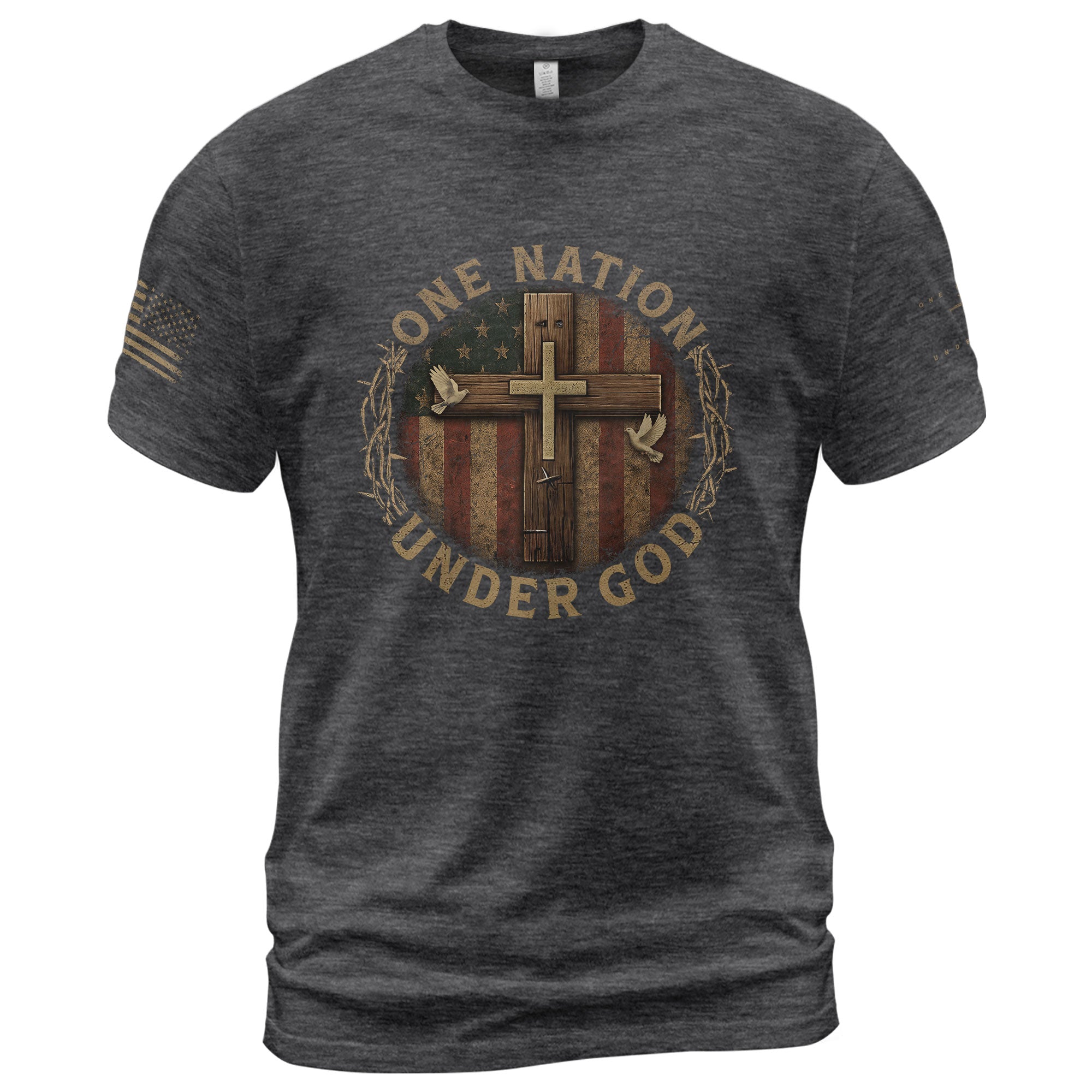Christian Tee Shirts, One Nation Under God - Christian Shirts for Men - Rust Field Wear