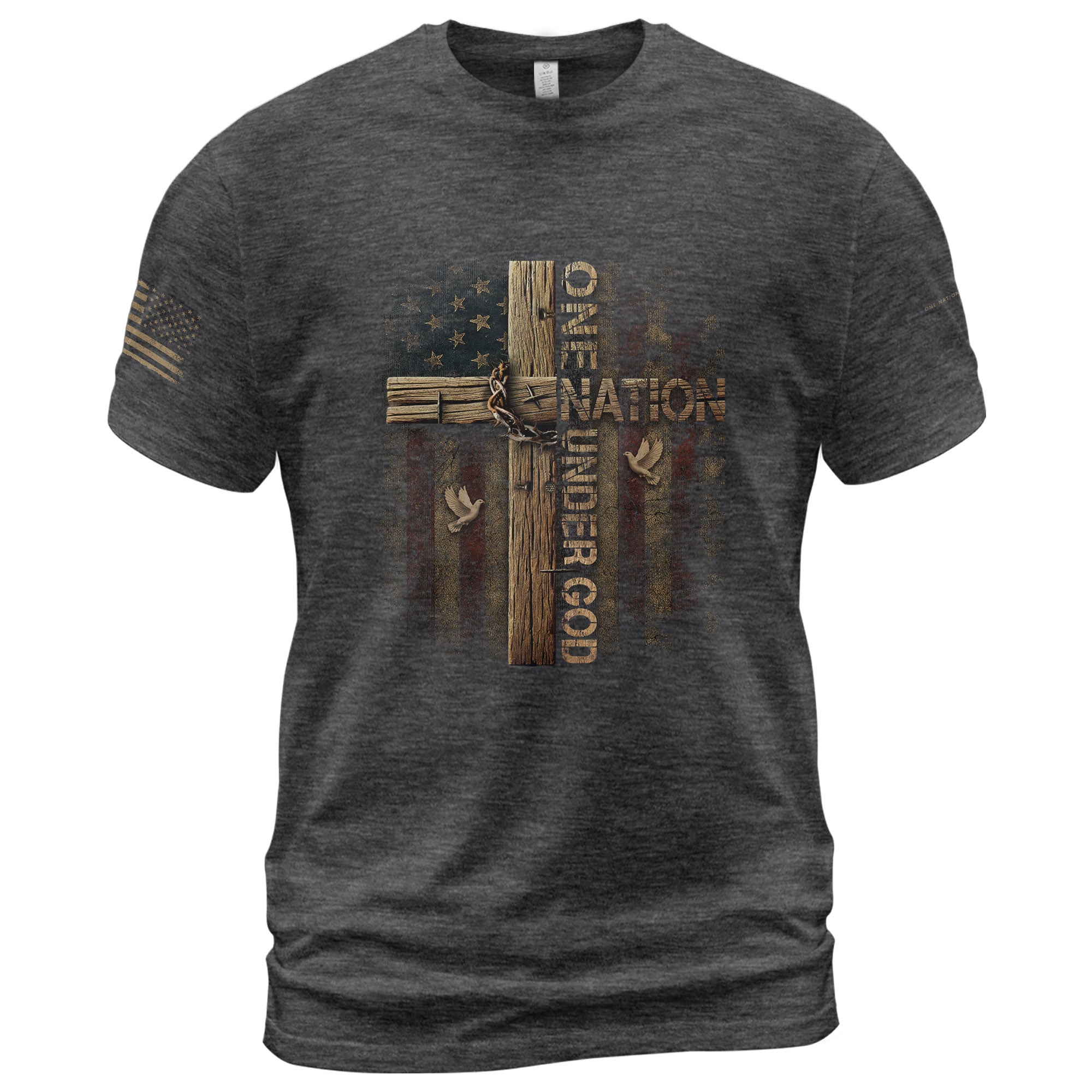 Christian Shirts for Men, “One Nation Under God” - Christian Tee Shirts - Rust Field Wear