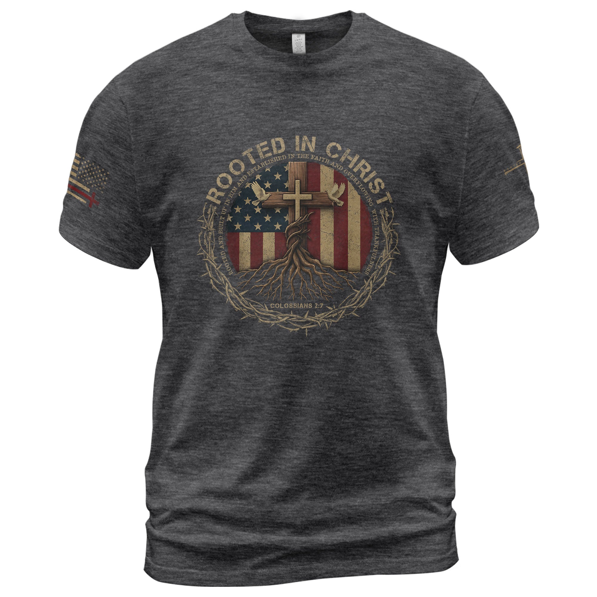 Planted with Purpose Rooted in Christ - Christian Tee Shirts, Christian Shirts for Men - Rust Field Wear