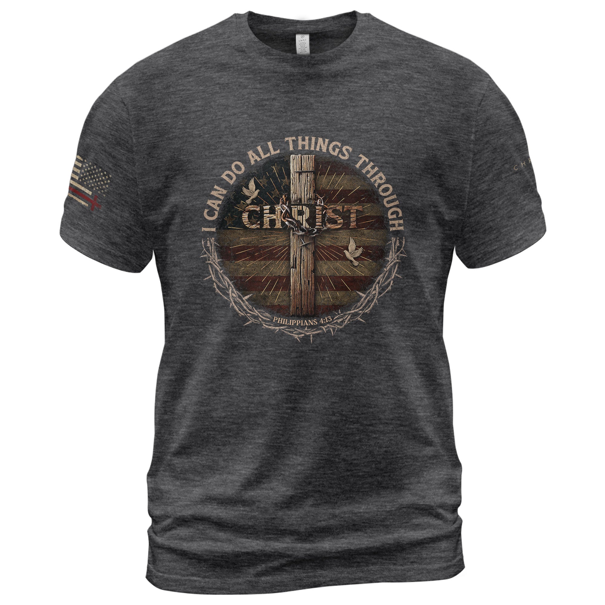 I Can Do All Things Through Christ Christian - Christian Shirts for Men, Faith Based Christian Tee Shirts - Rust Field Wear