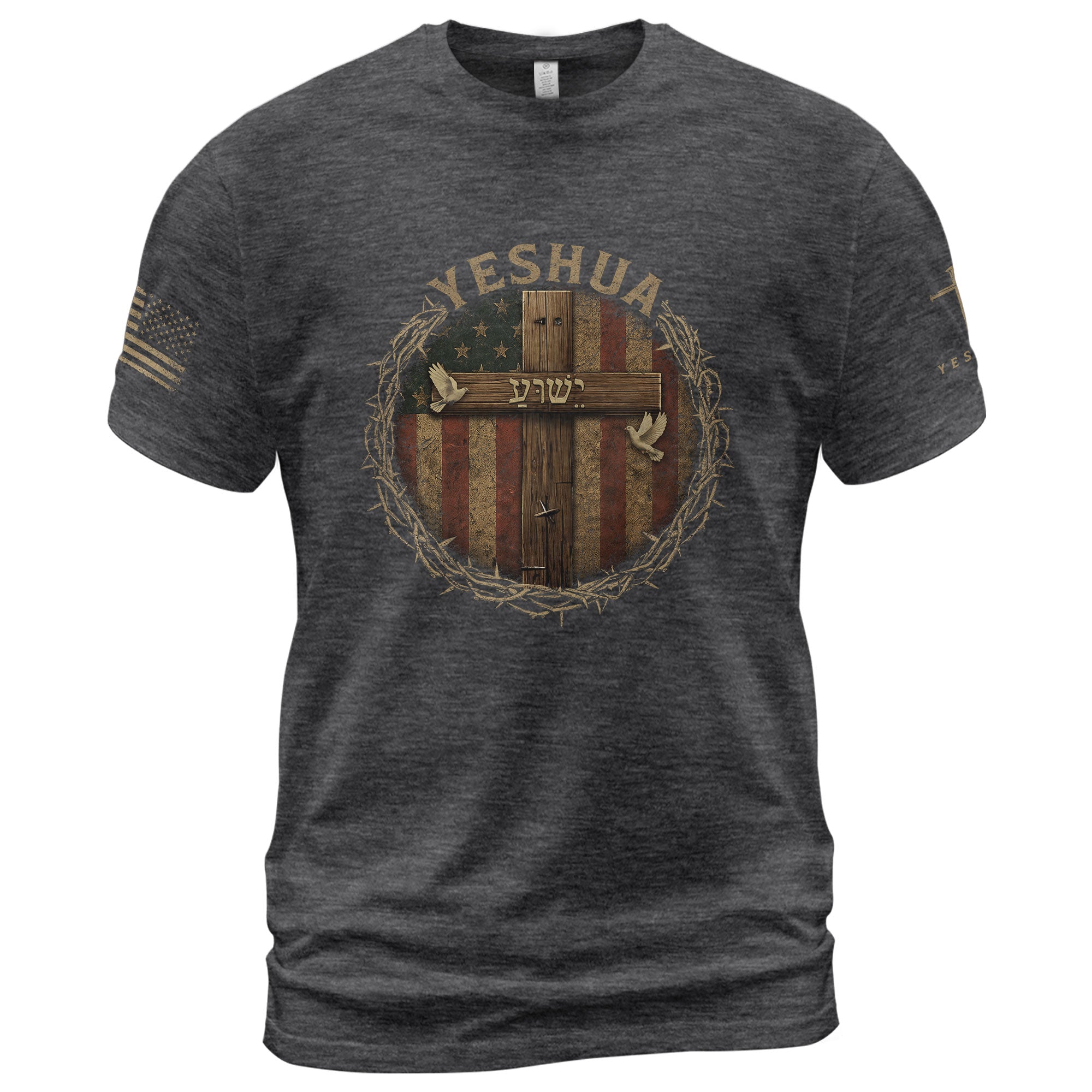 Christian Shirts for Men, Yeshua The Name That Saves - Christian Tee Shirts - Rust Field Wear
