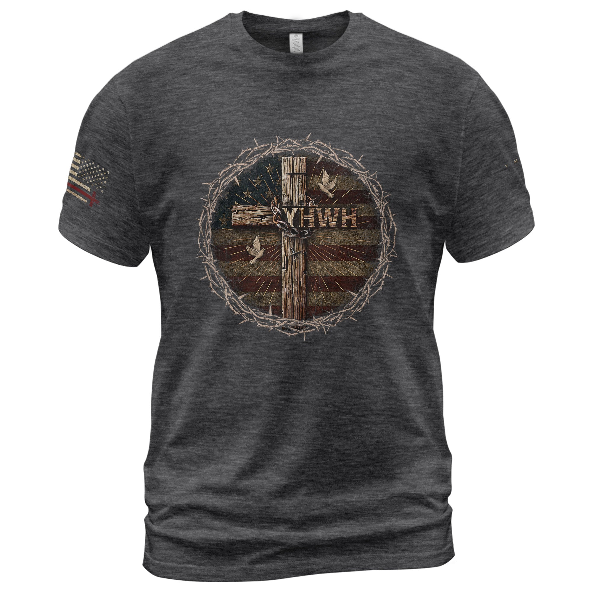Christian Shirts for Men - YHWH The Eternal Name Encircled, Christian Tee Shirts - Rust Field Wear