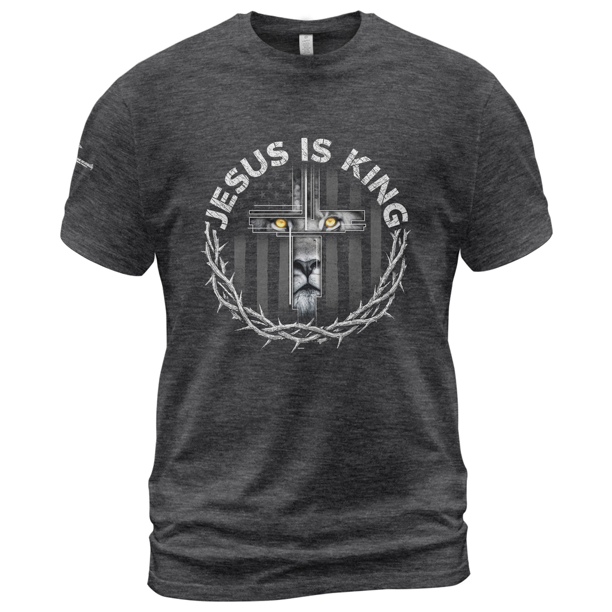 Jesus Is King Lion Cross Christian - Christian Tee Shirts, Christian Shirts for Men - Rust Field Wear
